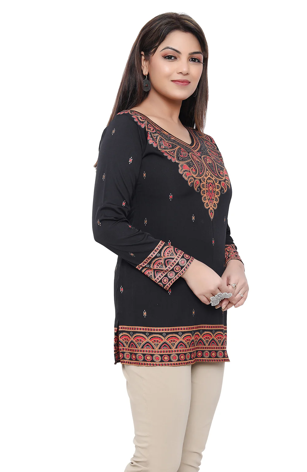 Short Kurti for Women Indian Clothing (Black) - Image 5