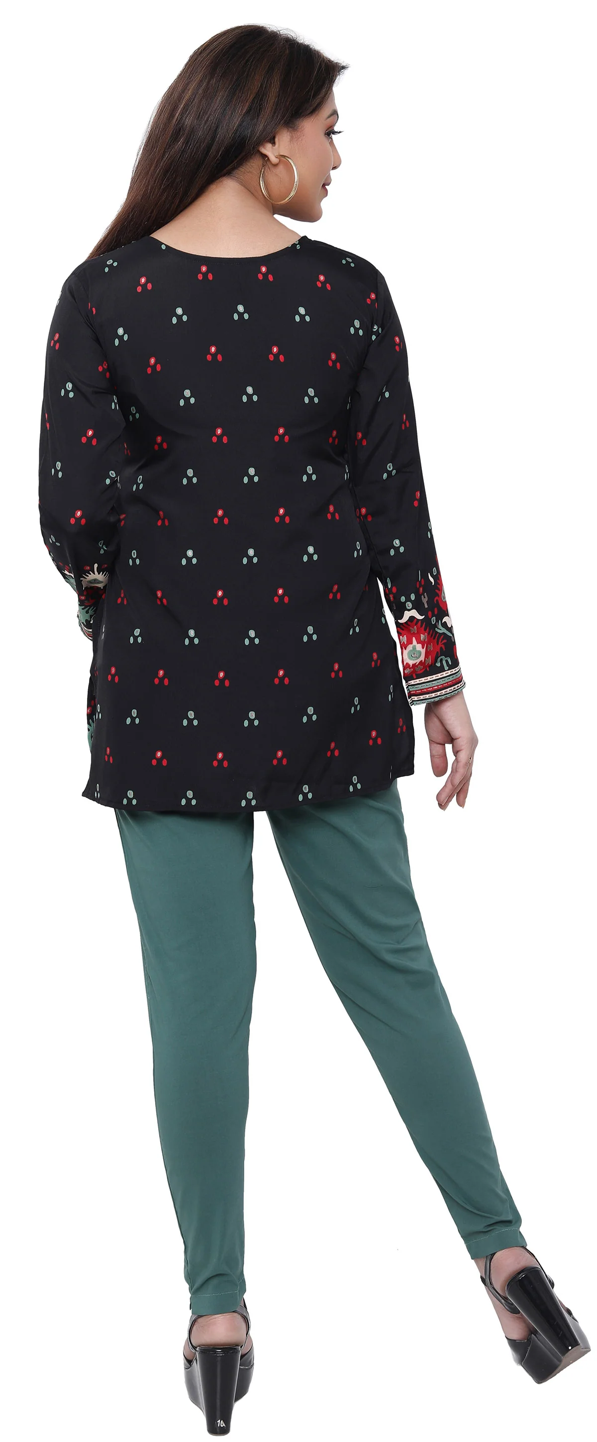 Short Kurti for Women Indian Clothing (Black) - Image 2