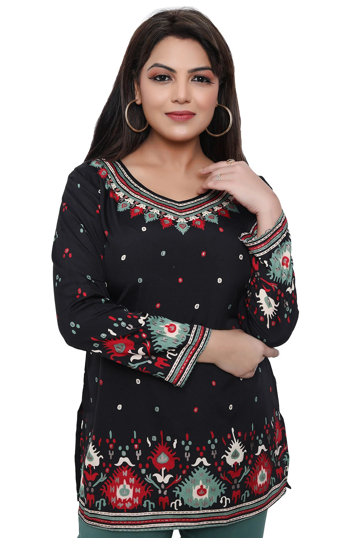 Short Kurti for Women Indian Clothing (Black) - Image 4