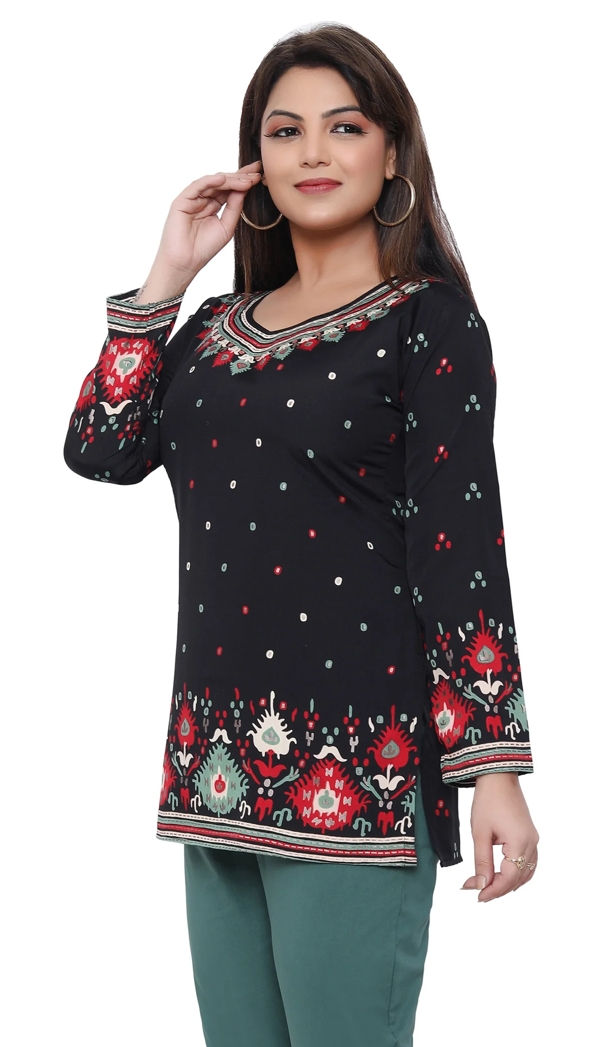 Short Kurti for Women Indian Clothing (Black) - Image 6