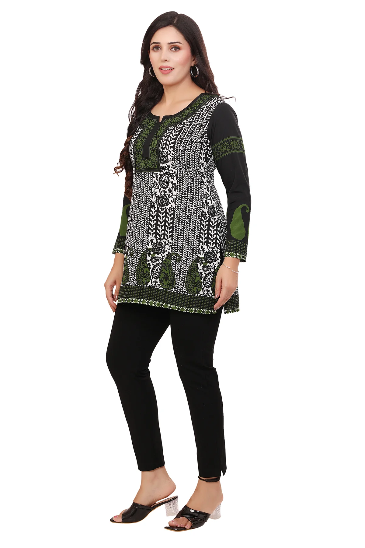 Short Kurtis for Women Online Elegant Black Tunic Tops from India - Image 6