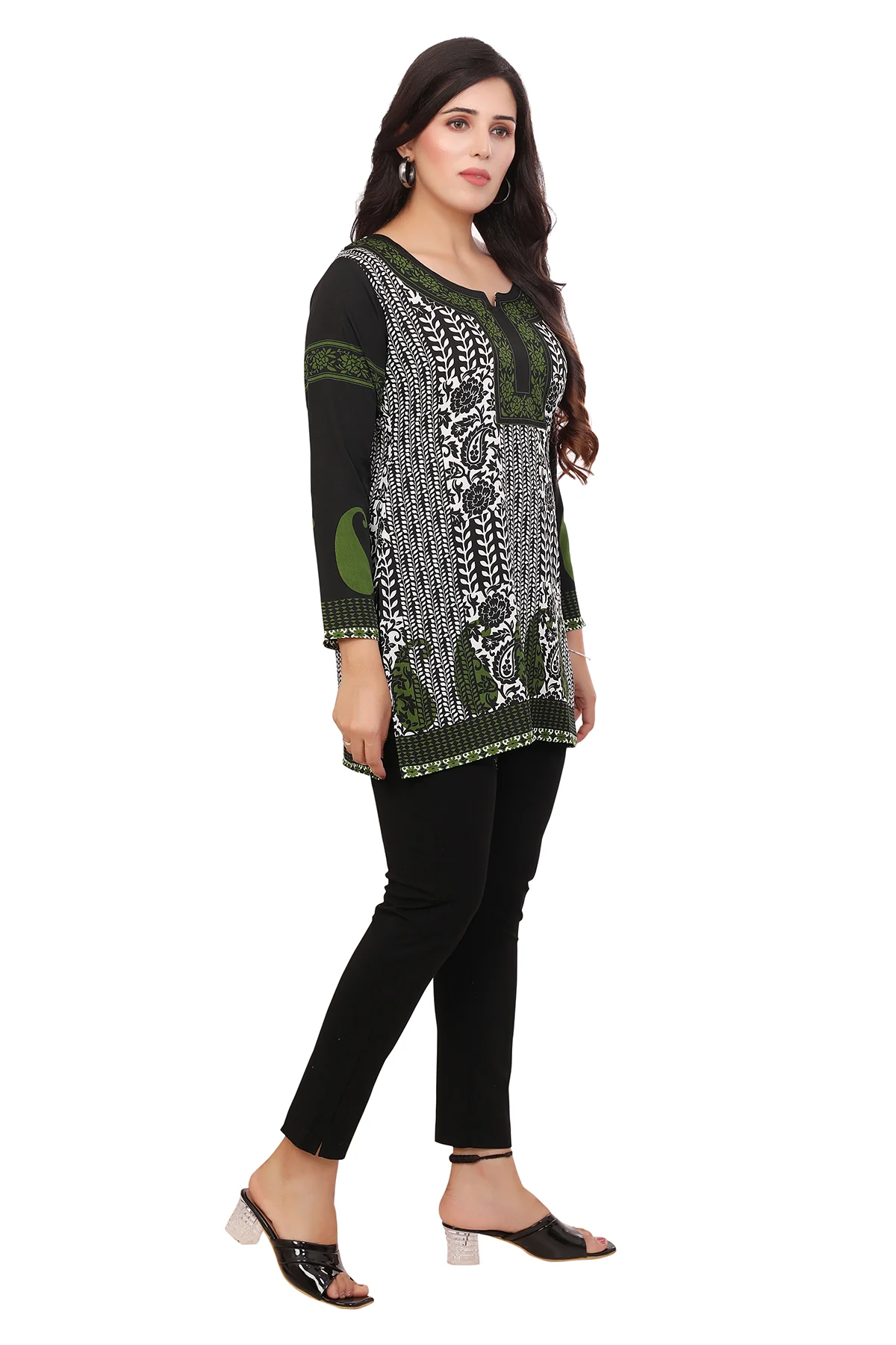 Short Kurtis for Women Online Elegant Black Tunic Tops from India - Image 7