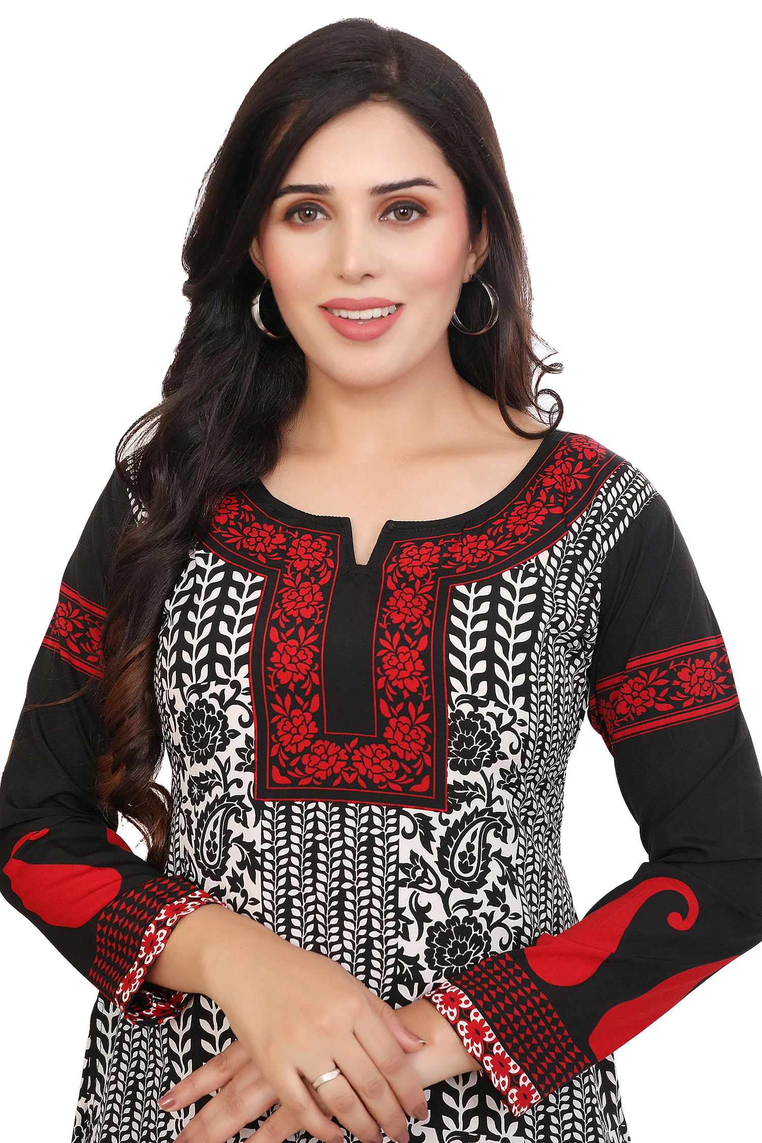 Short Kurtis for Women Online Elegant Black Tunic Tops from India - Image 4