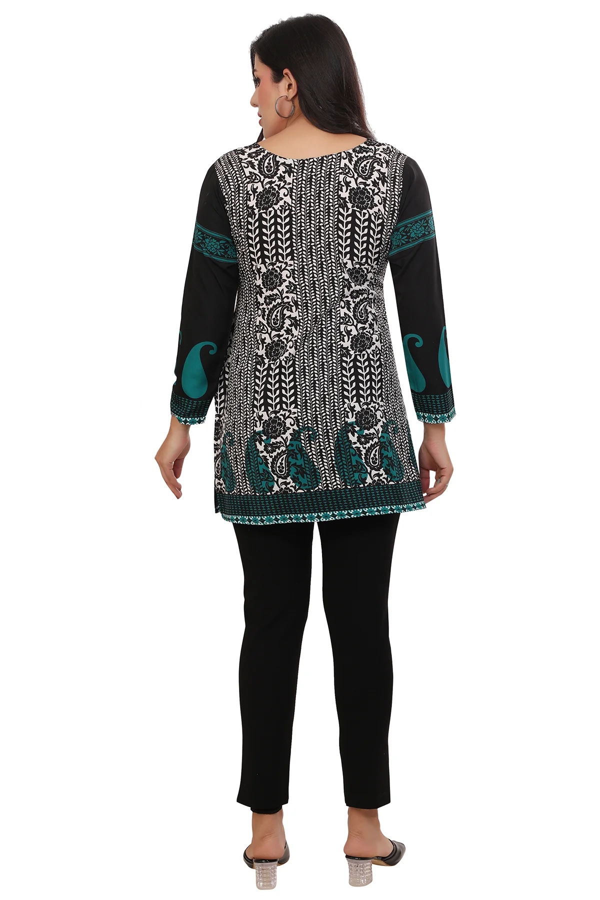Short Kurtis for Women Online Elegant Black Tunics from India - Image 2