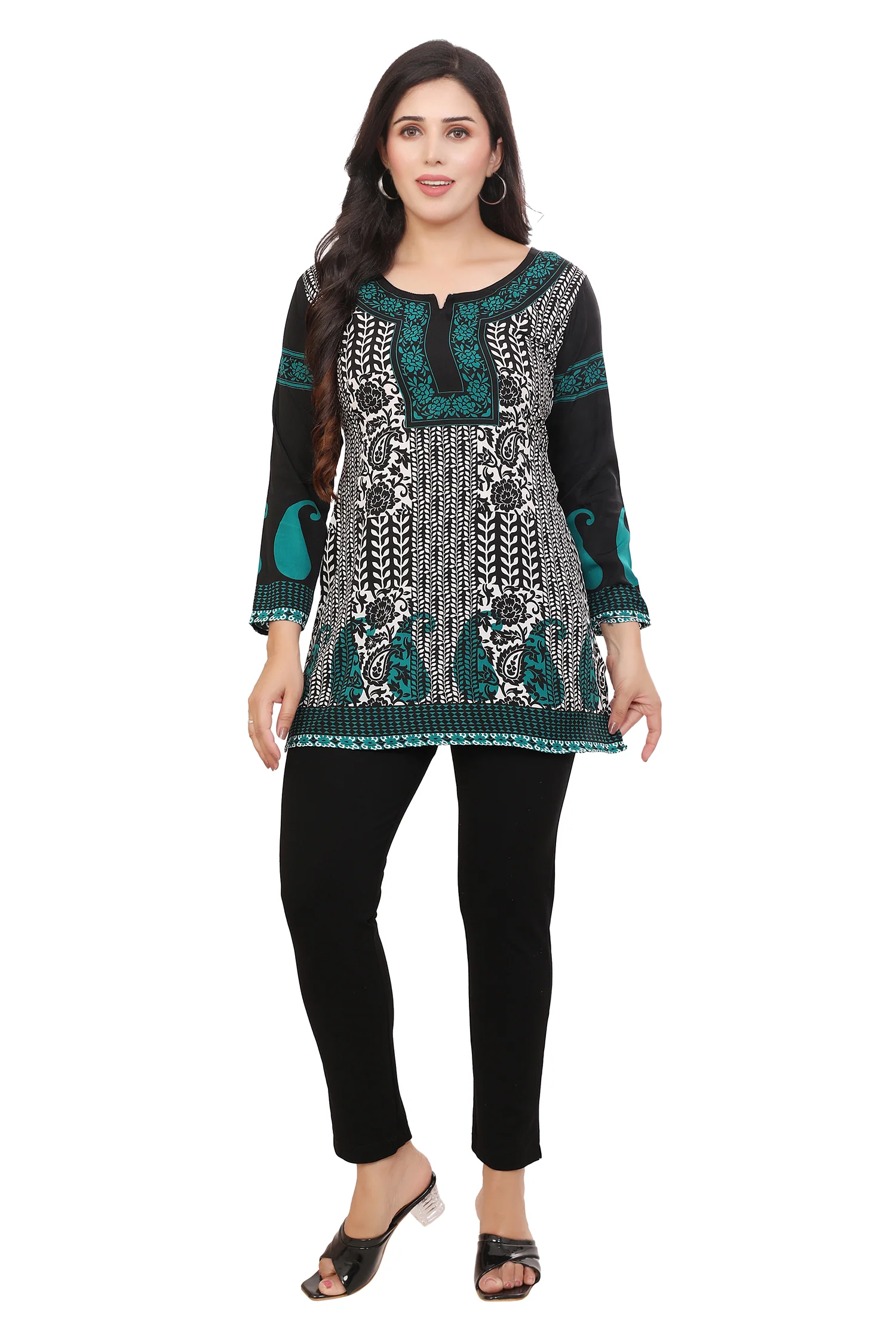 Short Kurtis for Women Online Elegant Black Tunics from India - Image 5