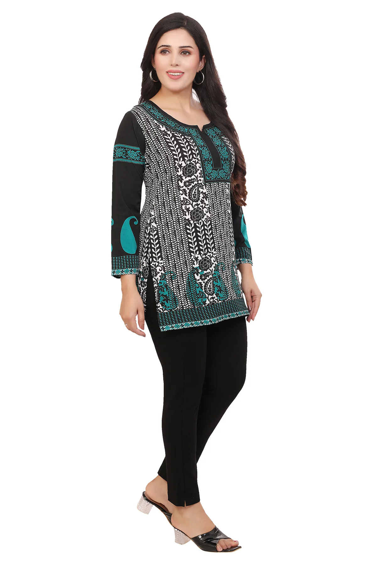 Short Kurtis for Women Online Elegant Black Tunics from India - Image 6
