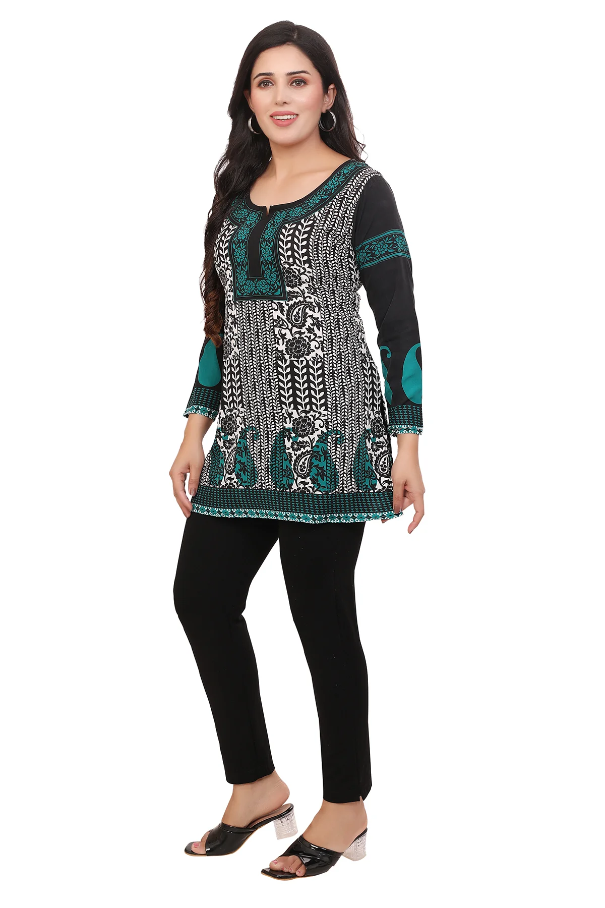 Short Kurtis for Women Online Elegant Black Tunics from India - Image 7