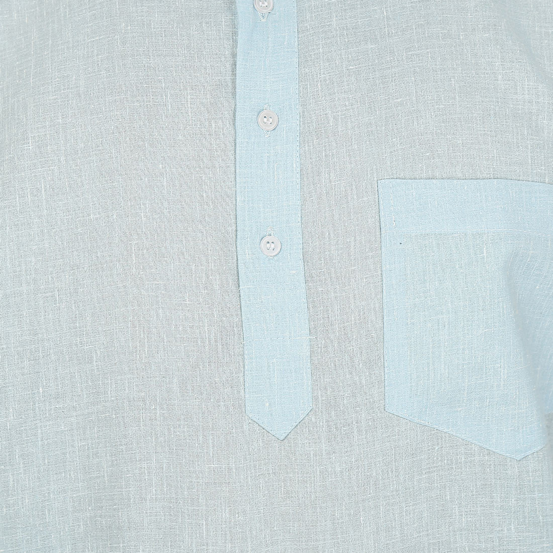 Short Sleeve Cotton Mens Kurta India Clothing (Sky Blue) - Image 4