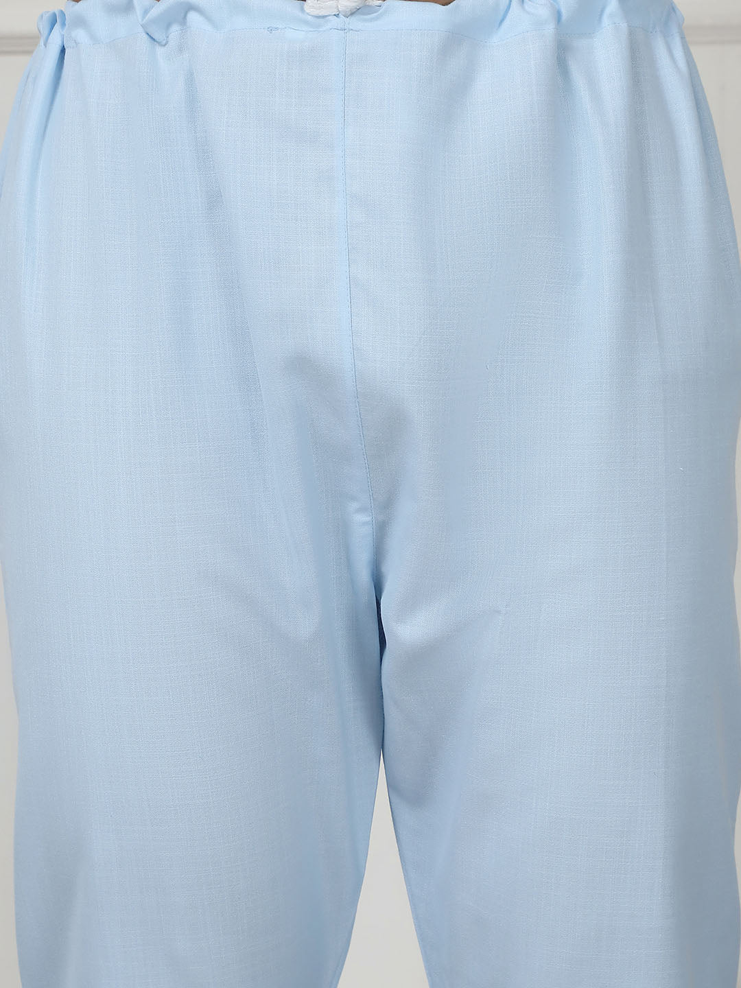 Sky Blue Punjabi Kurta Pajama Set – Cotton Indian Outfit for Men - Image 7