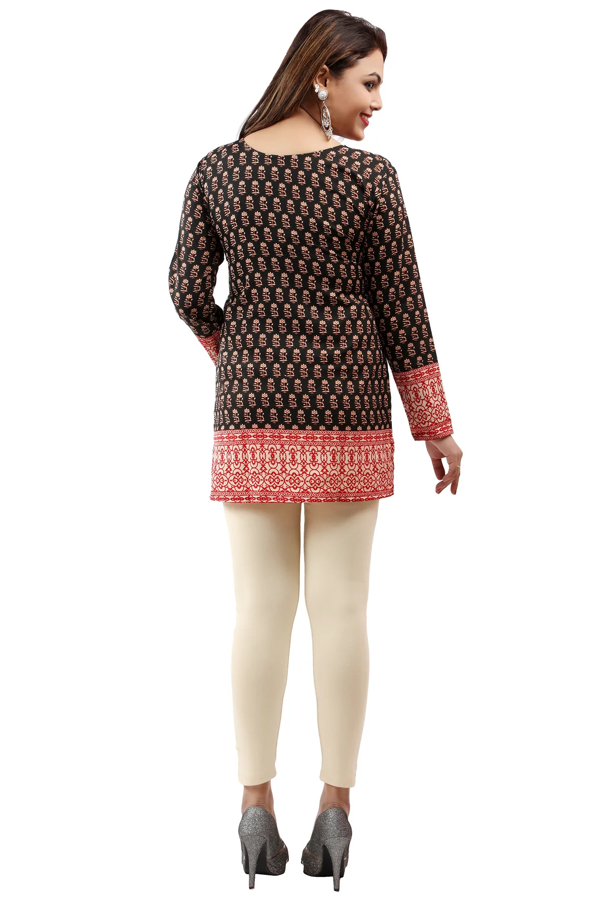 Stylish Black India Tunic Tops - Chic Ethnic Wear for Women - Image 2