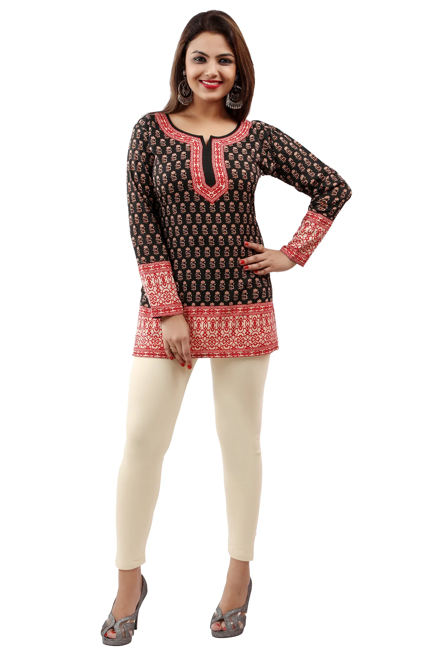 Stylish Black India Tunic Tops - Chic Ethnic Wear for Women - Image 4