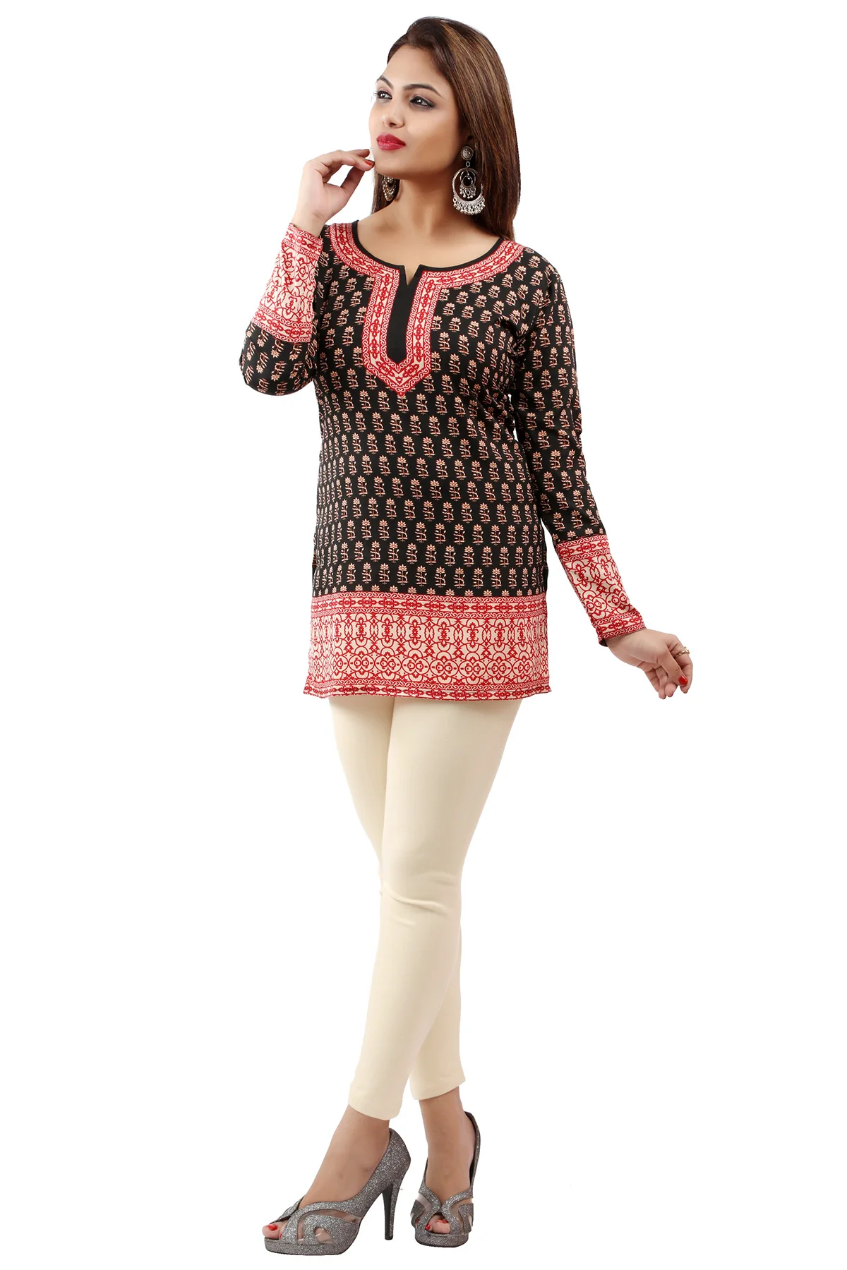 Stylish Black India Tunic Tops - Chic Ethnic Wear for Women - Image 6