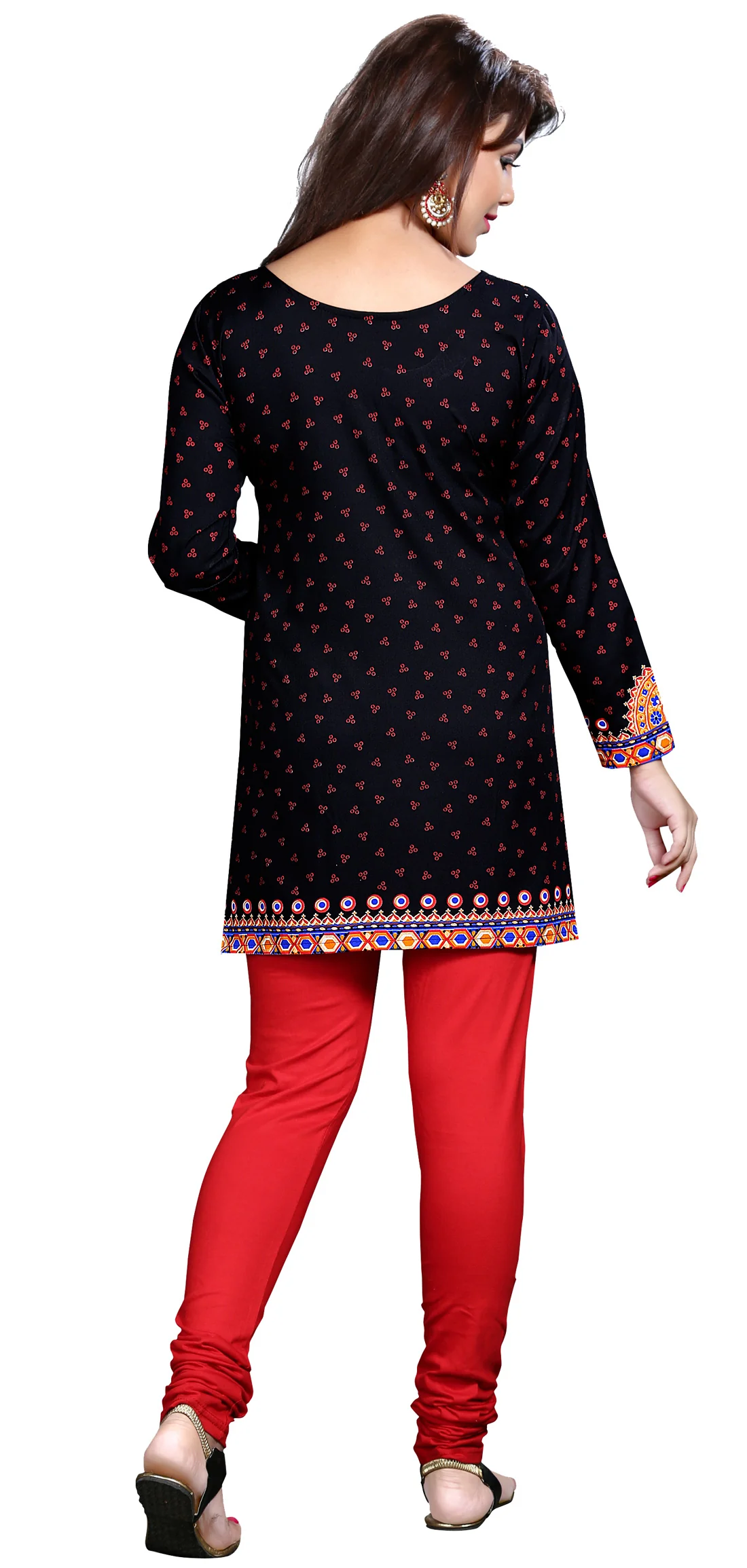 Stylish Black Kurti for Women Short - Elegant Indian Kurti - Image 2
