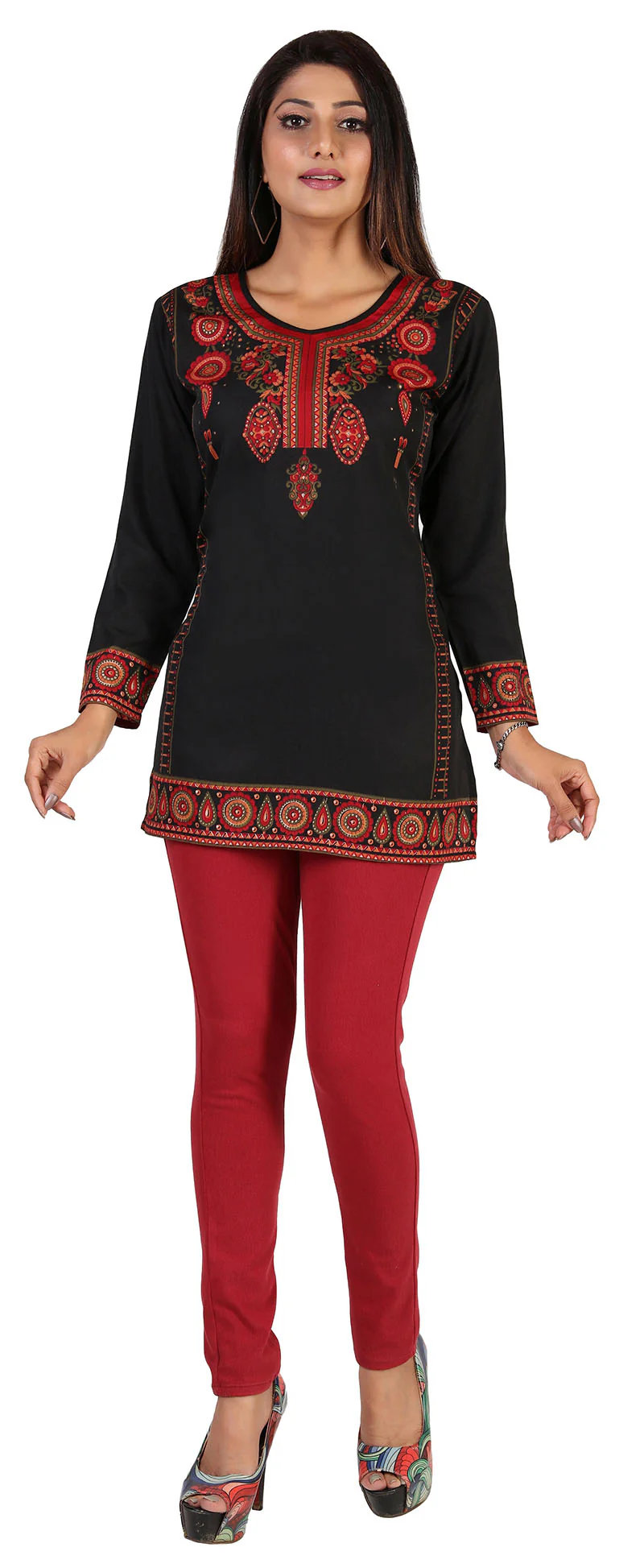 Stylish Black Printed Indian Kurti for Women - Trendy Kurtis Online - Image 4