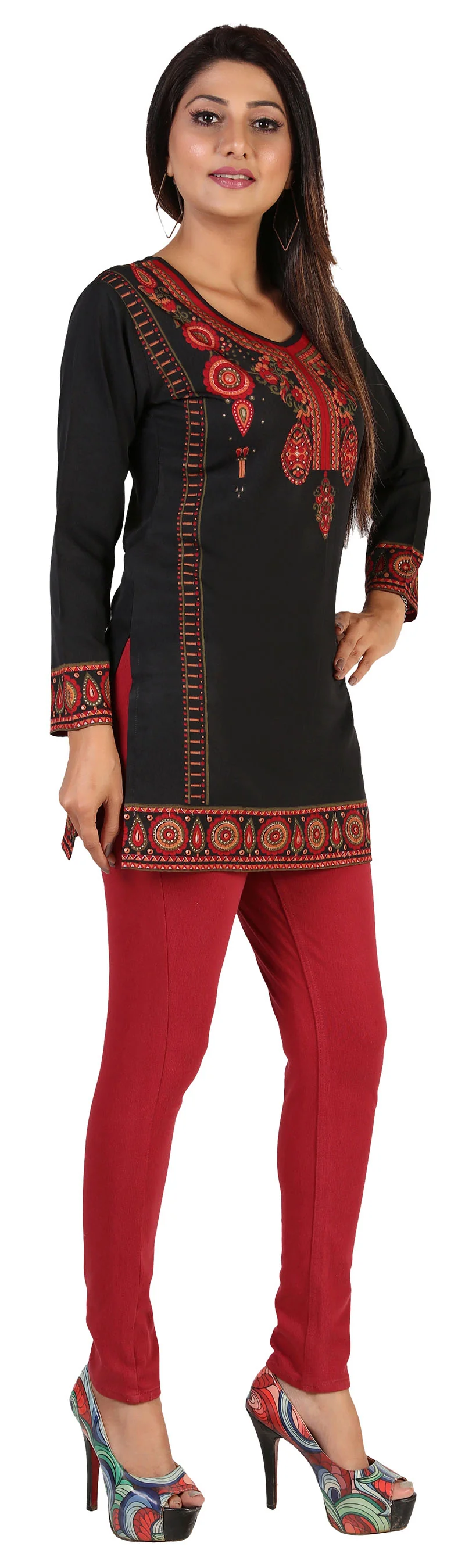 Stylish Black Printed Indian Kurti for Women - Trendy Kurtis Online - Image 6