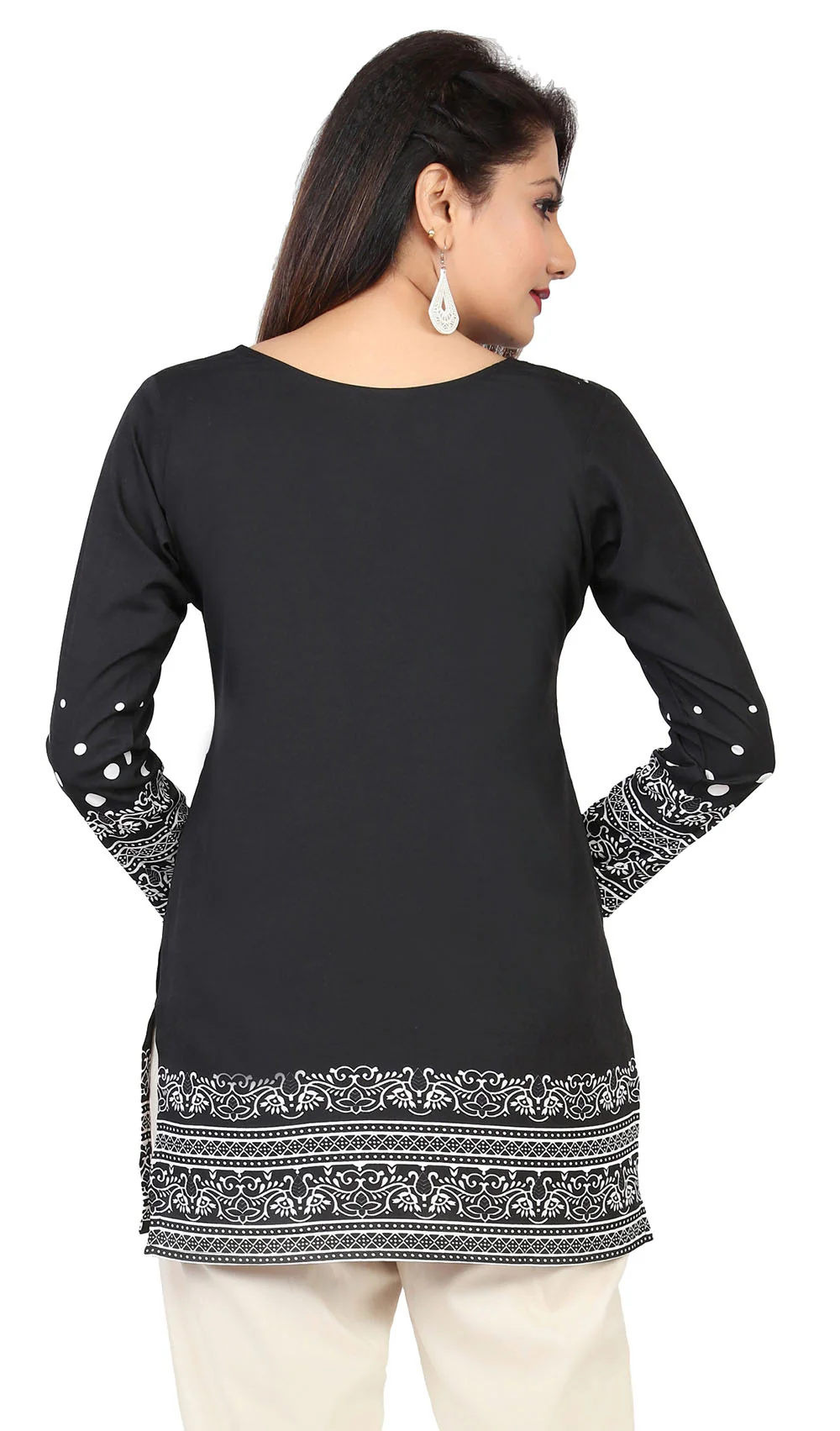 Stylish Black Printed Kurti Top for Women - Shop Trendy Kurtis Online - Image 2