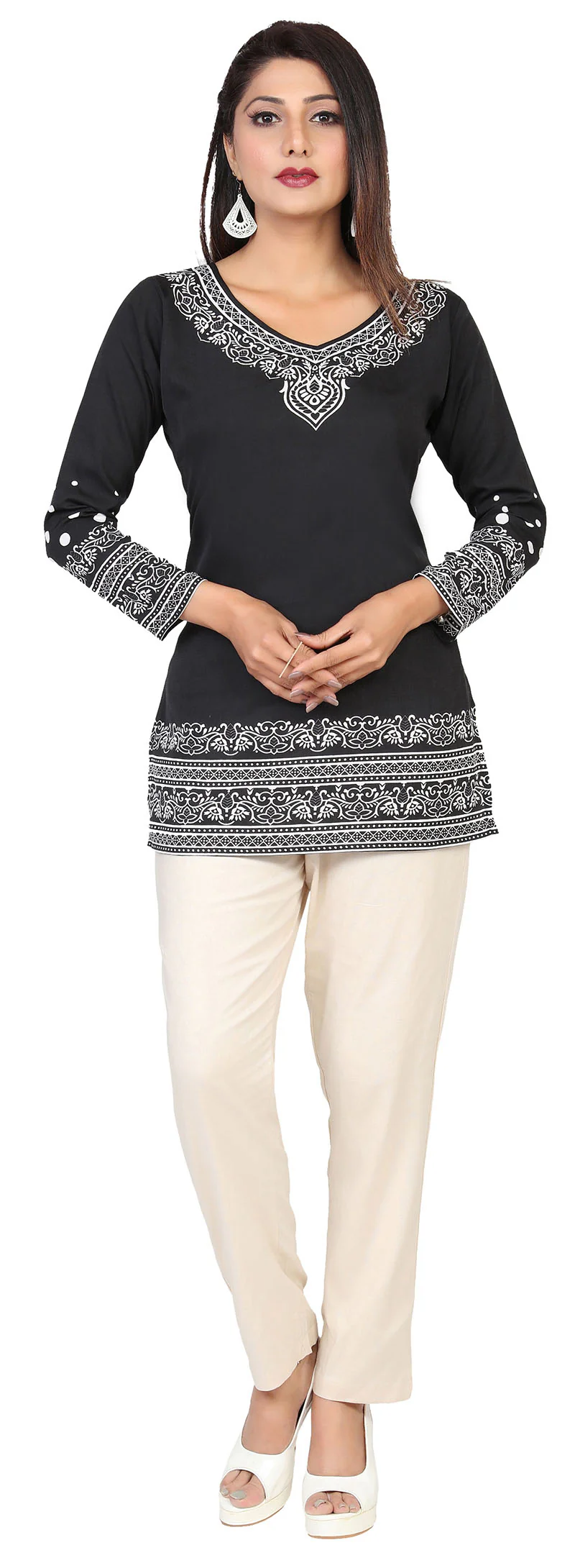 Stylish Black Printed Kurti Top for Women - Shop Trendy Kurtis Online - Image 4