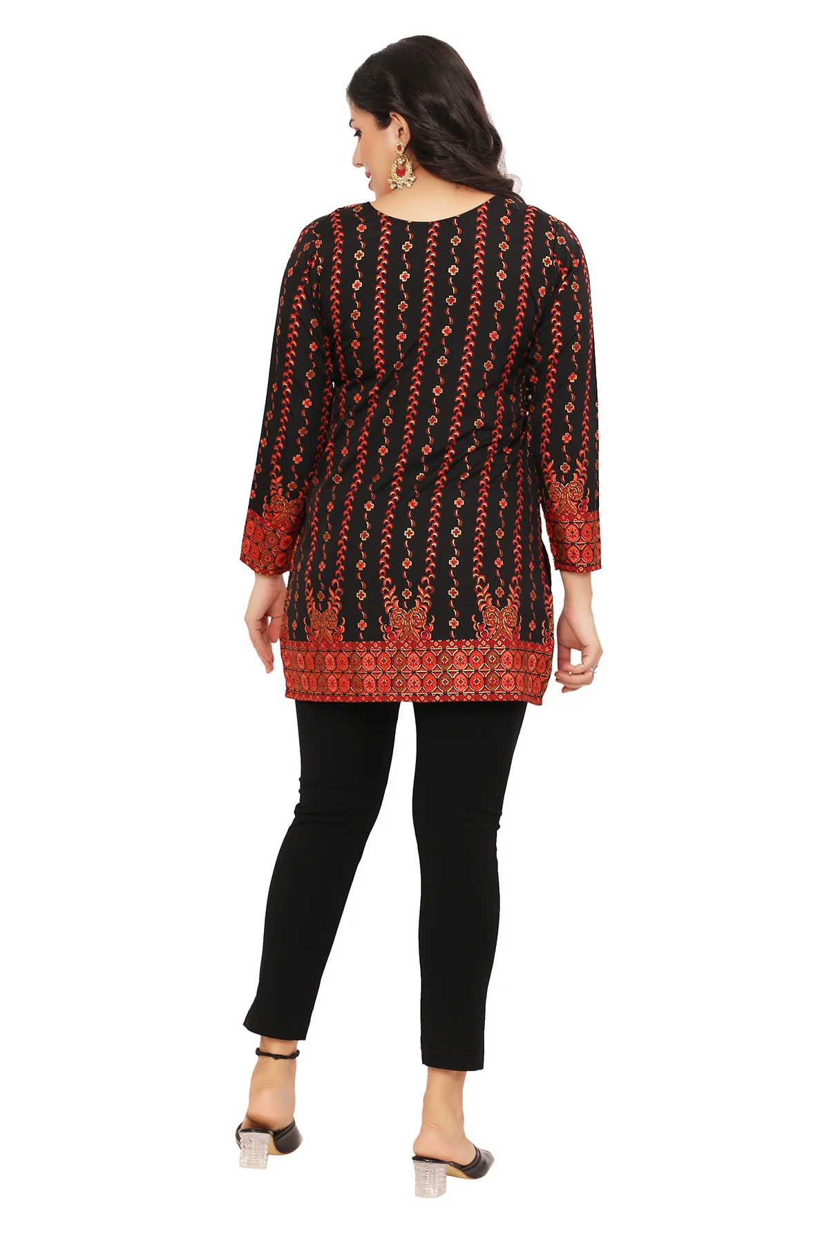 Stylish Black Short Kurti for Women from India - Image 2