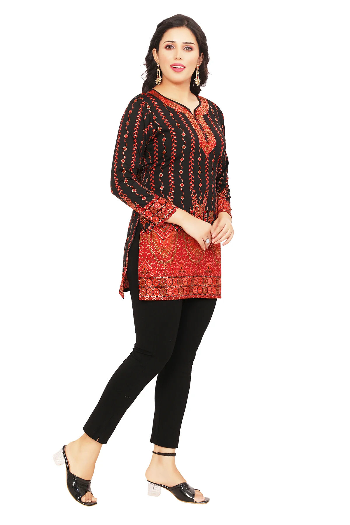 Stylish Black Short Kurti for Women from India - Image 5