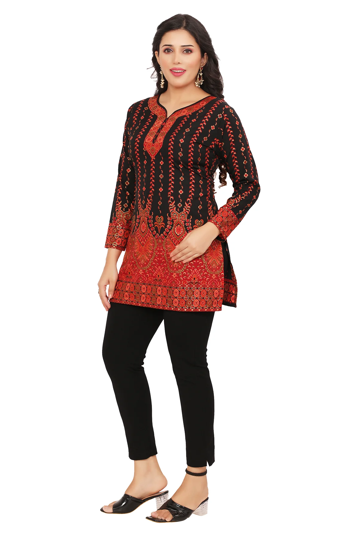 Stylish Black Short Kurti for Women from India - Image 6