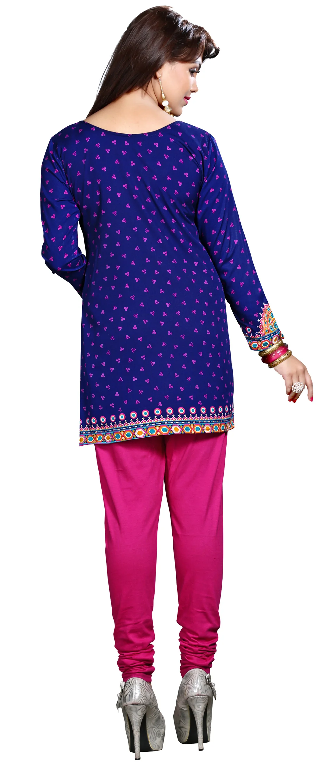 Stylish Blue Short Kurtis for Women - Elegant Indian Kurti - Image 2