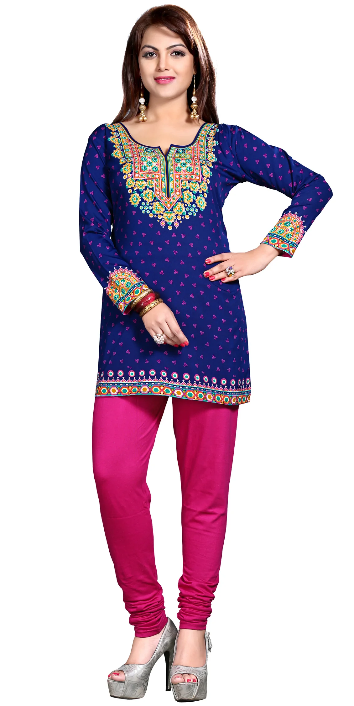 Stylish Blue Short Kurtis for Women - Elegant Indian Kurti - Image 5