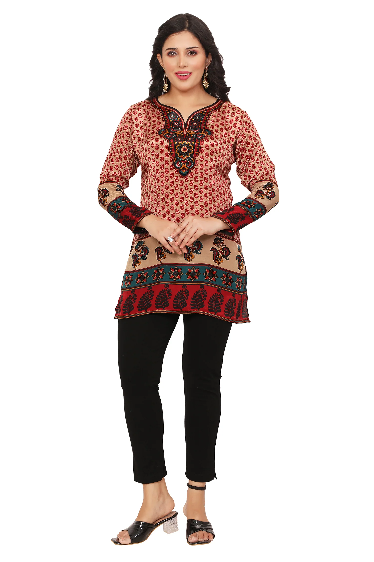 Stylish Brown Indian Kurti - Chic Ethnic Wear for Women - Image 4