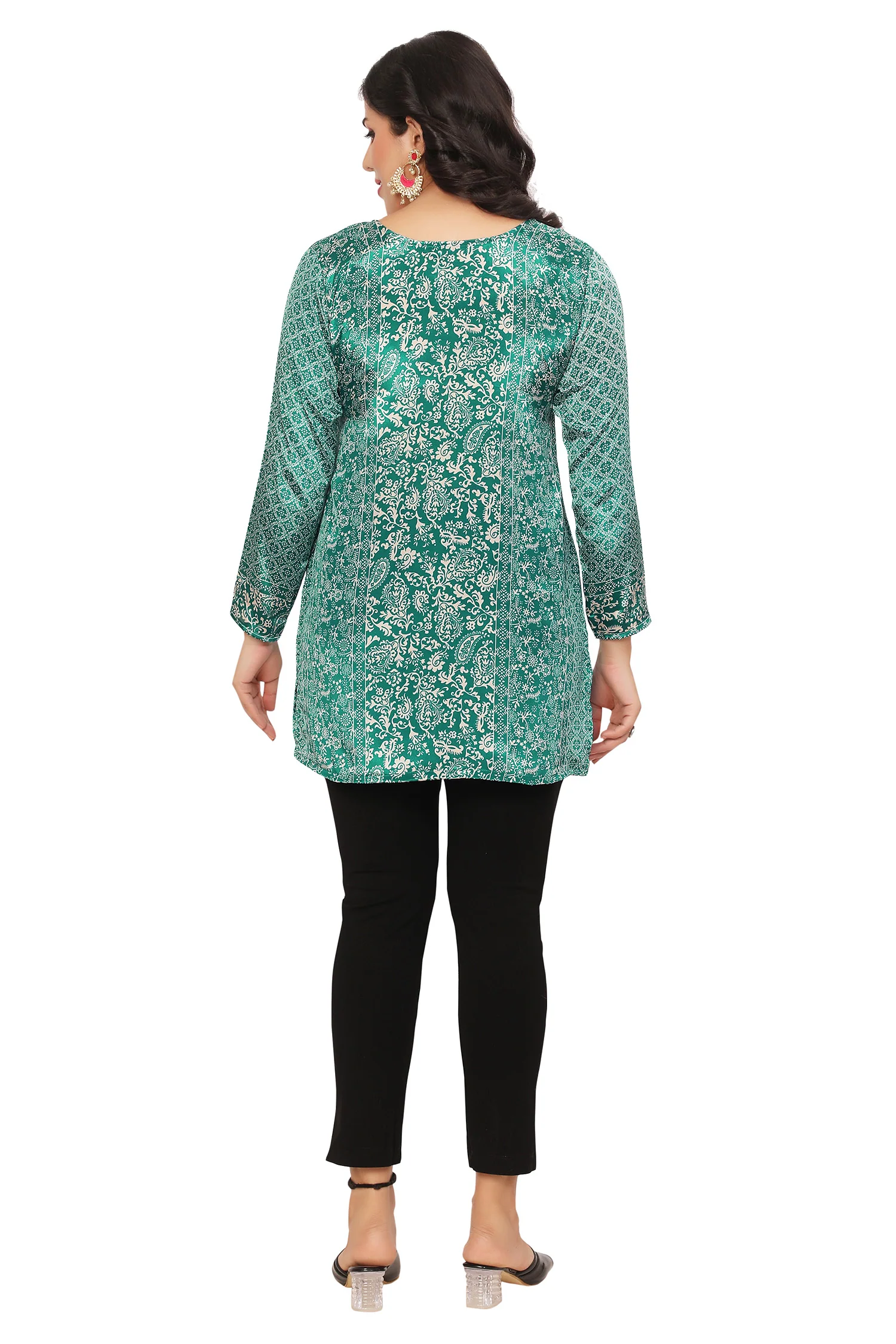 Stylish Green Indian Kurta - Shop Indian Kurta Online - Image 2