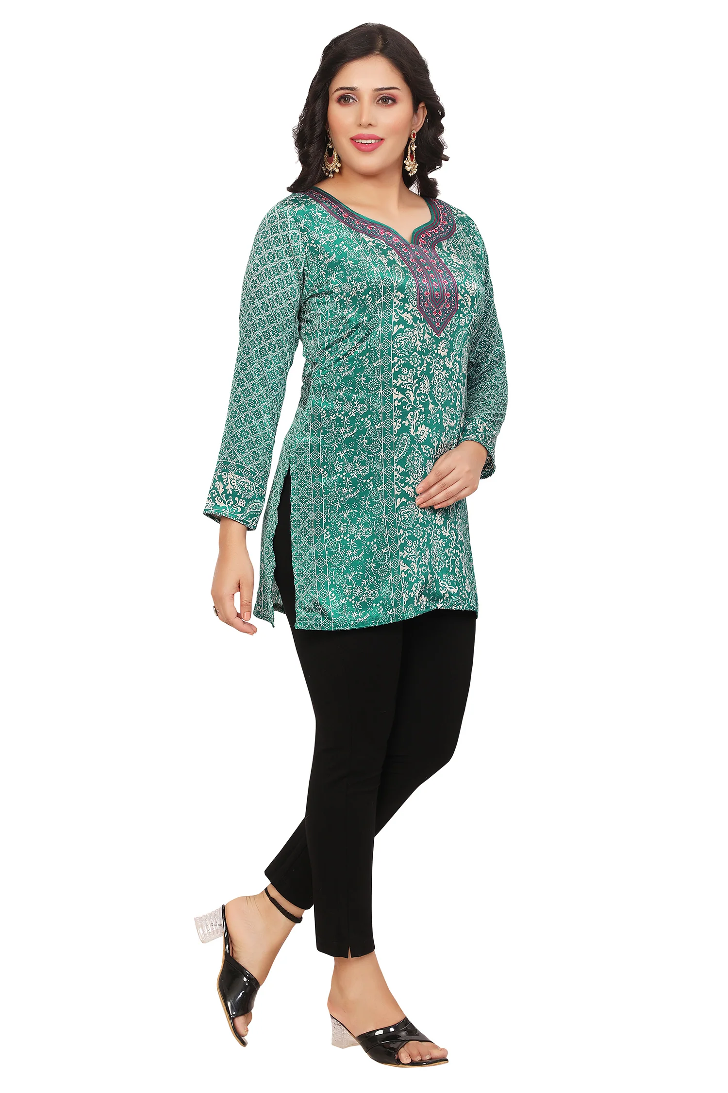 Stylish Green Indian Kurta - Shop Indian Kurta Online - Image 5