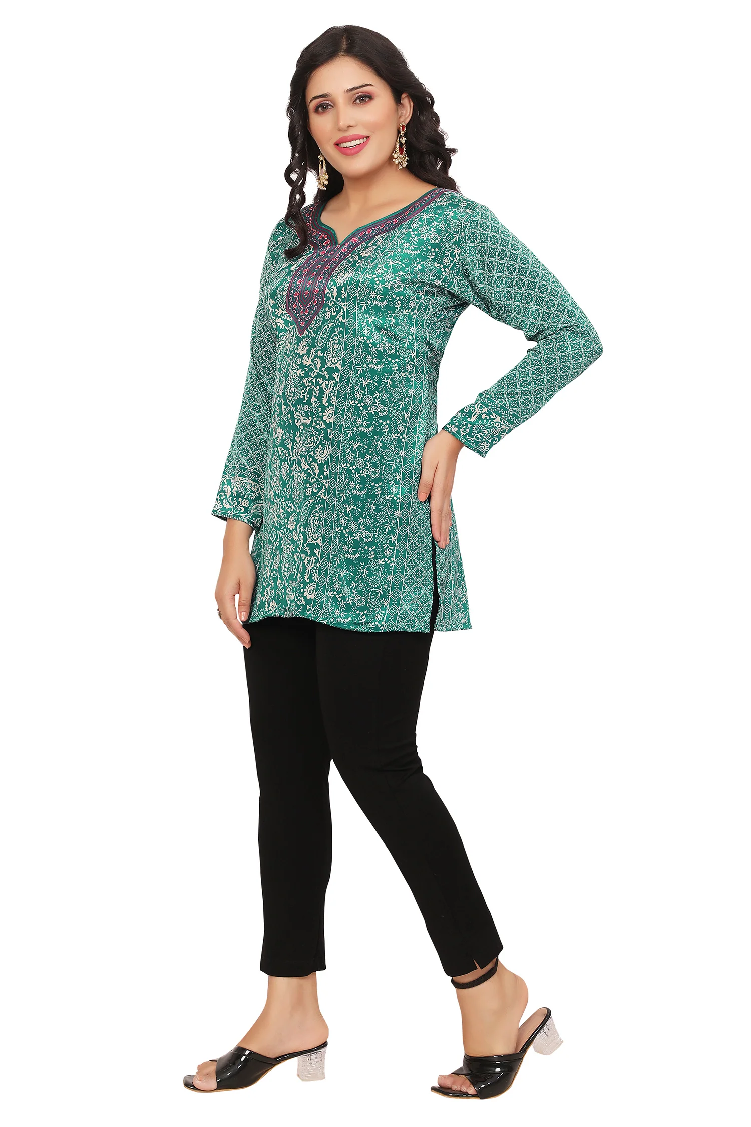 Stylish Green Indian Kurta - Shop Indian Kurta Online - Image 6
