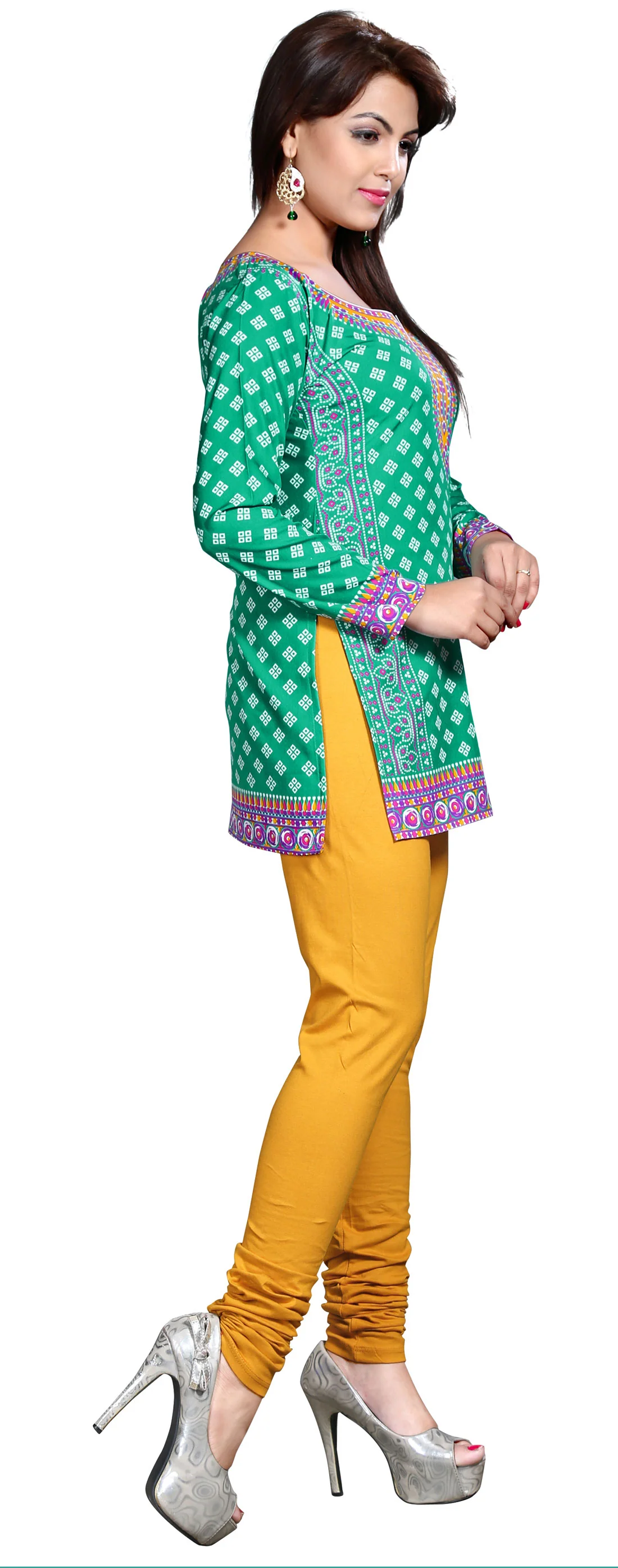 Stylish Green Indian Kurti for Lades - Vibrant Short Kurti - Image 7