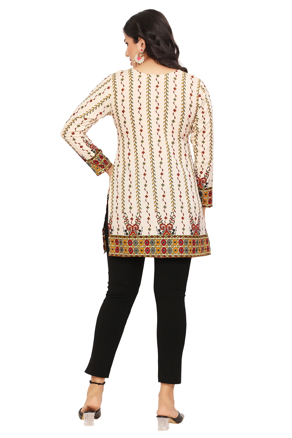 Stylish Off-White Short Kurti for Women - Perfect Indian Kurti Top - Image 3