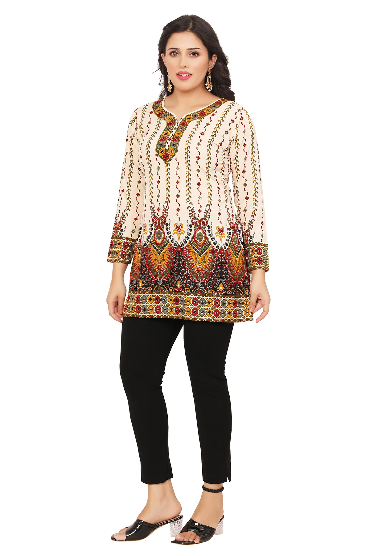 Stylish Off-White Short Kurti for Women - Perfect Indian Kurti Top - Image 5