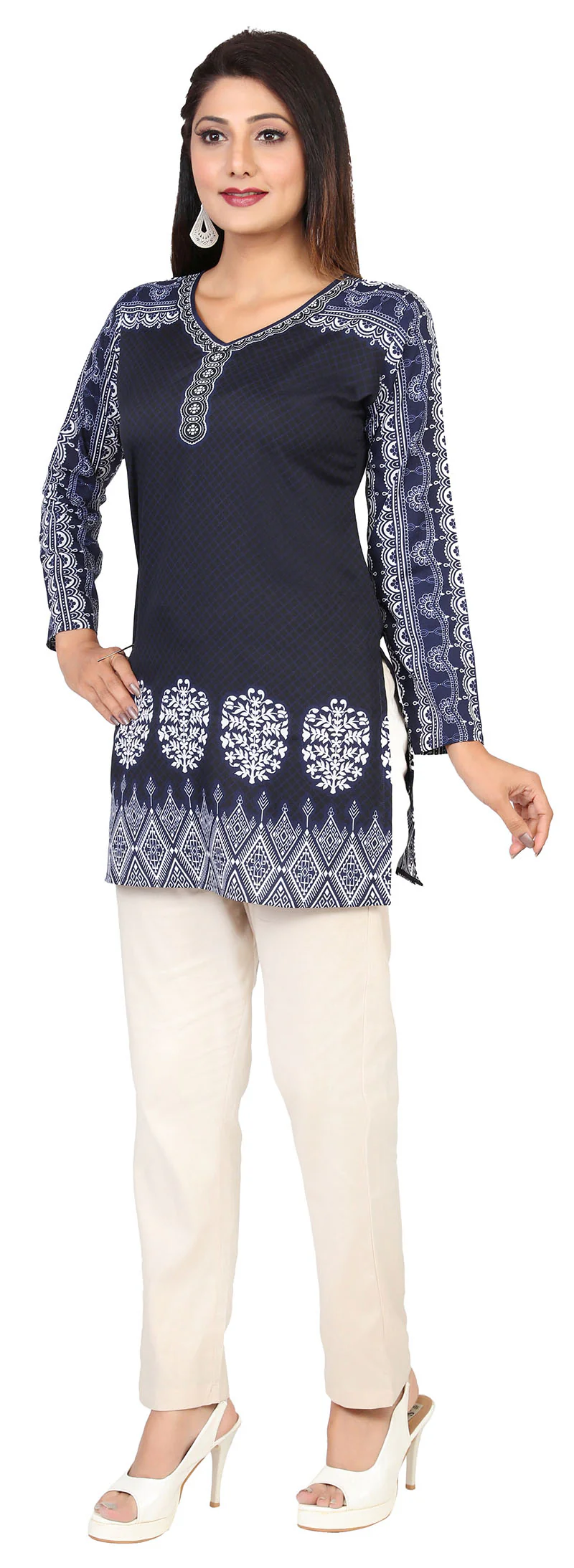 Stylish Short Kurti for Women - Indian Clothing (Blue) - Image 5