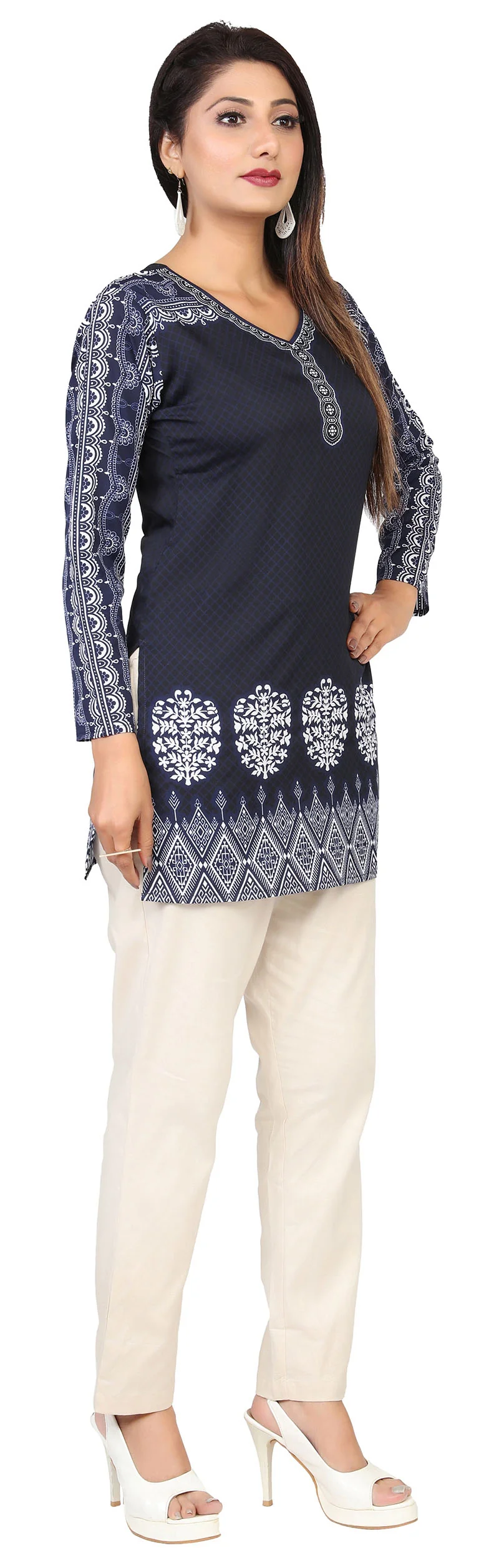 Stylish Short Kurti for Women - Indian Clothing (Blue) - Image 6