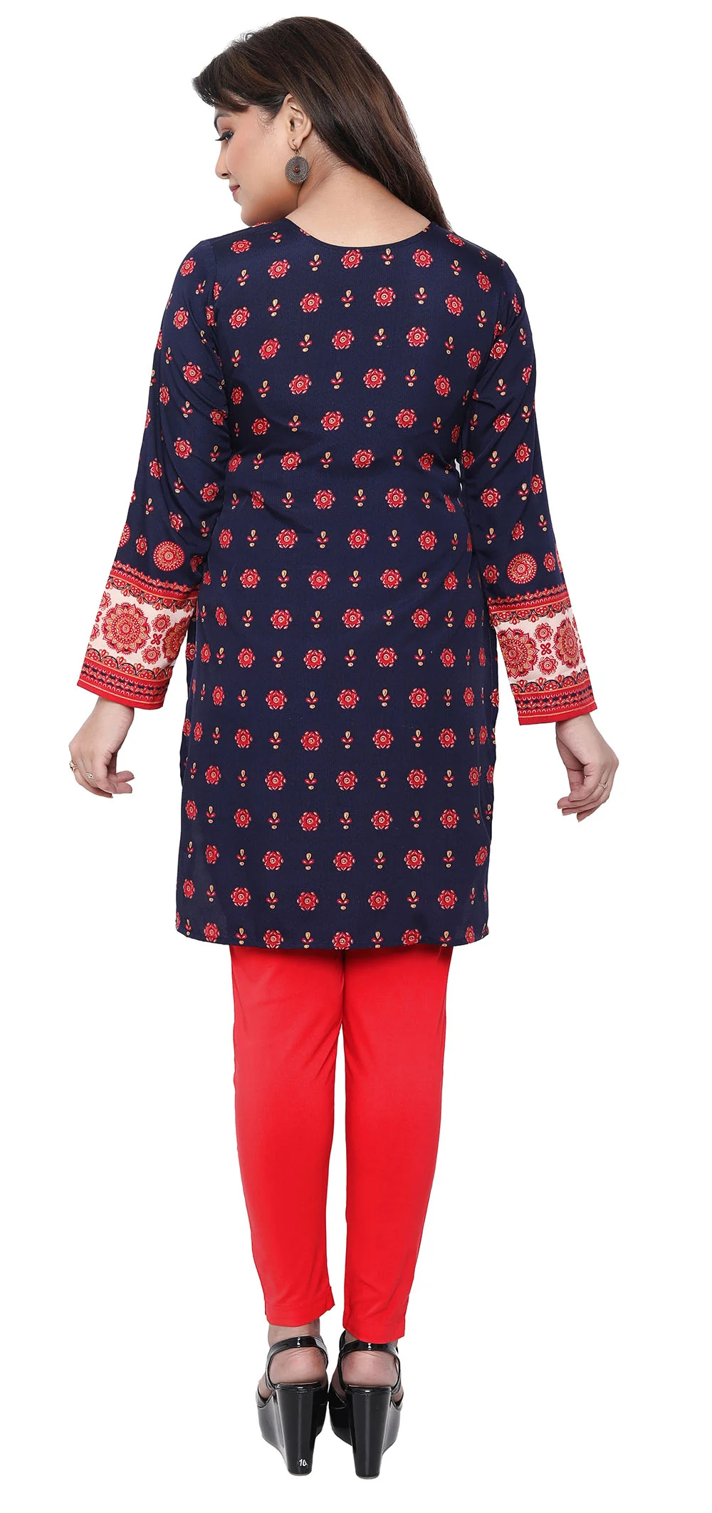 Stylish Short Kurti for Women - Indian Clothing (Blue) - Image 2