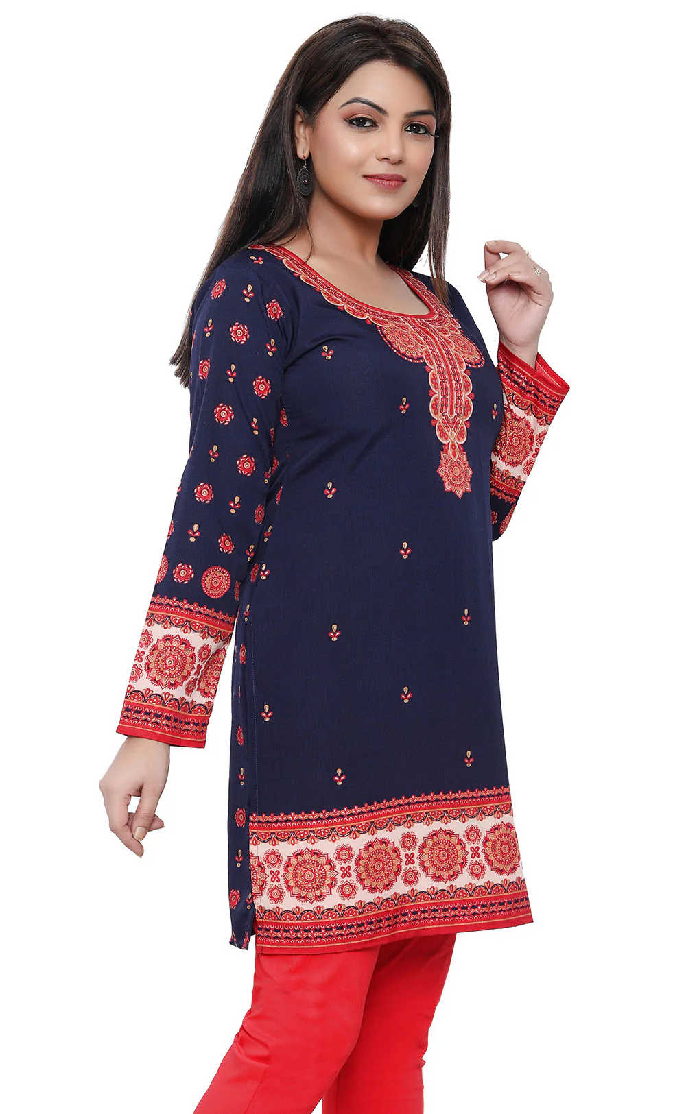 Stylish Short Kurti for Women - Indian Clothing (Blue) - Image 5