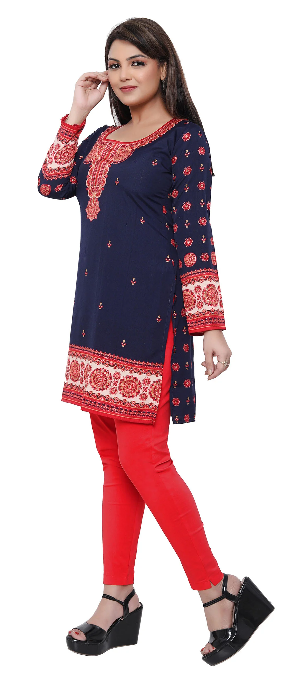 Stylish Short Kurti for Women - Indian Clothing (Blue) - Image 6