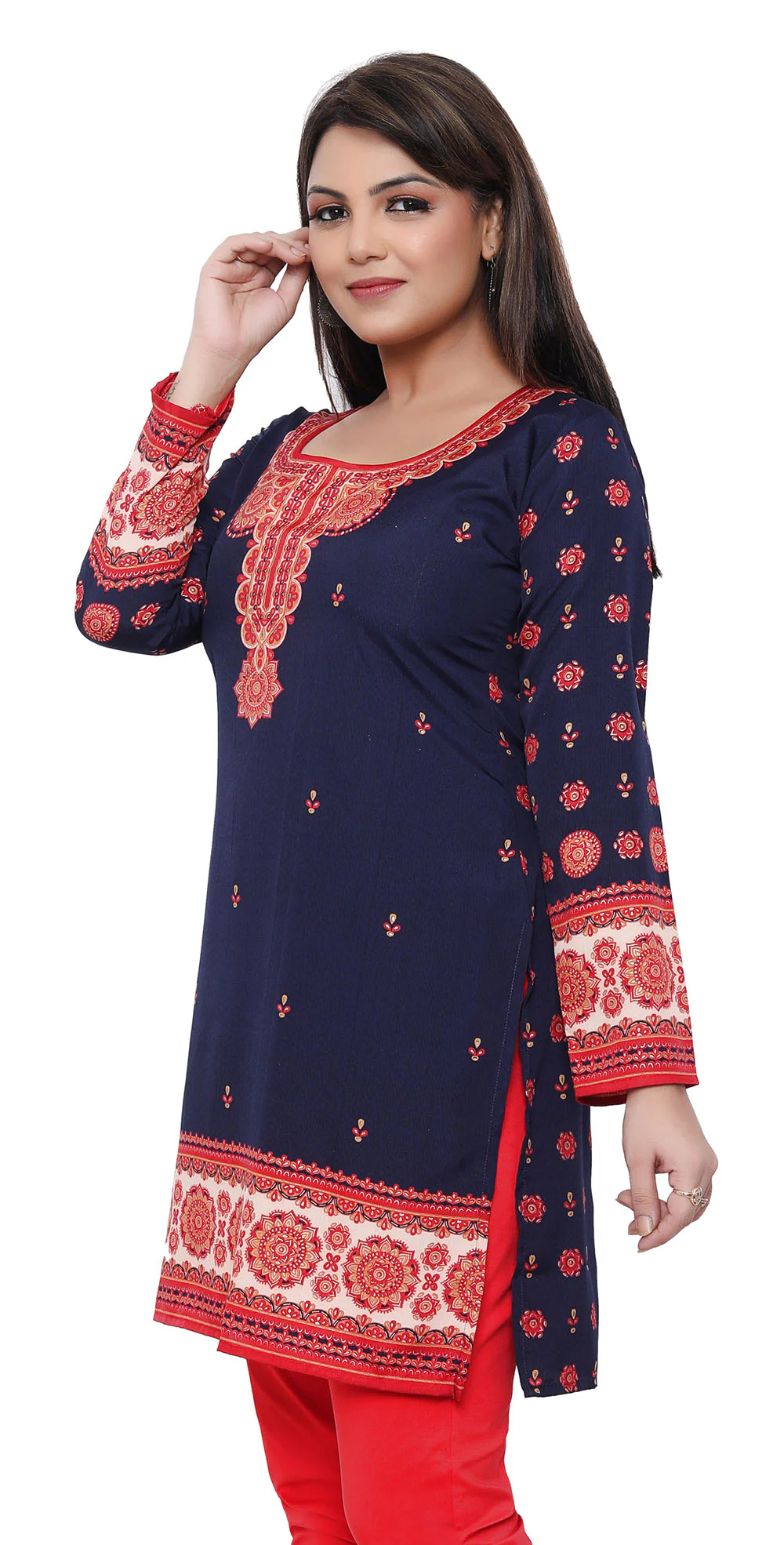 Stylish Short Kurti for Women - Indian Clothing (Blue) - Image 7