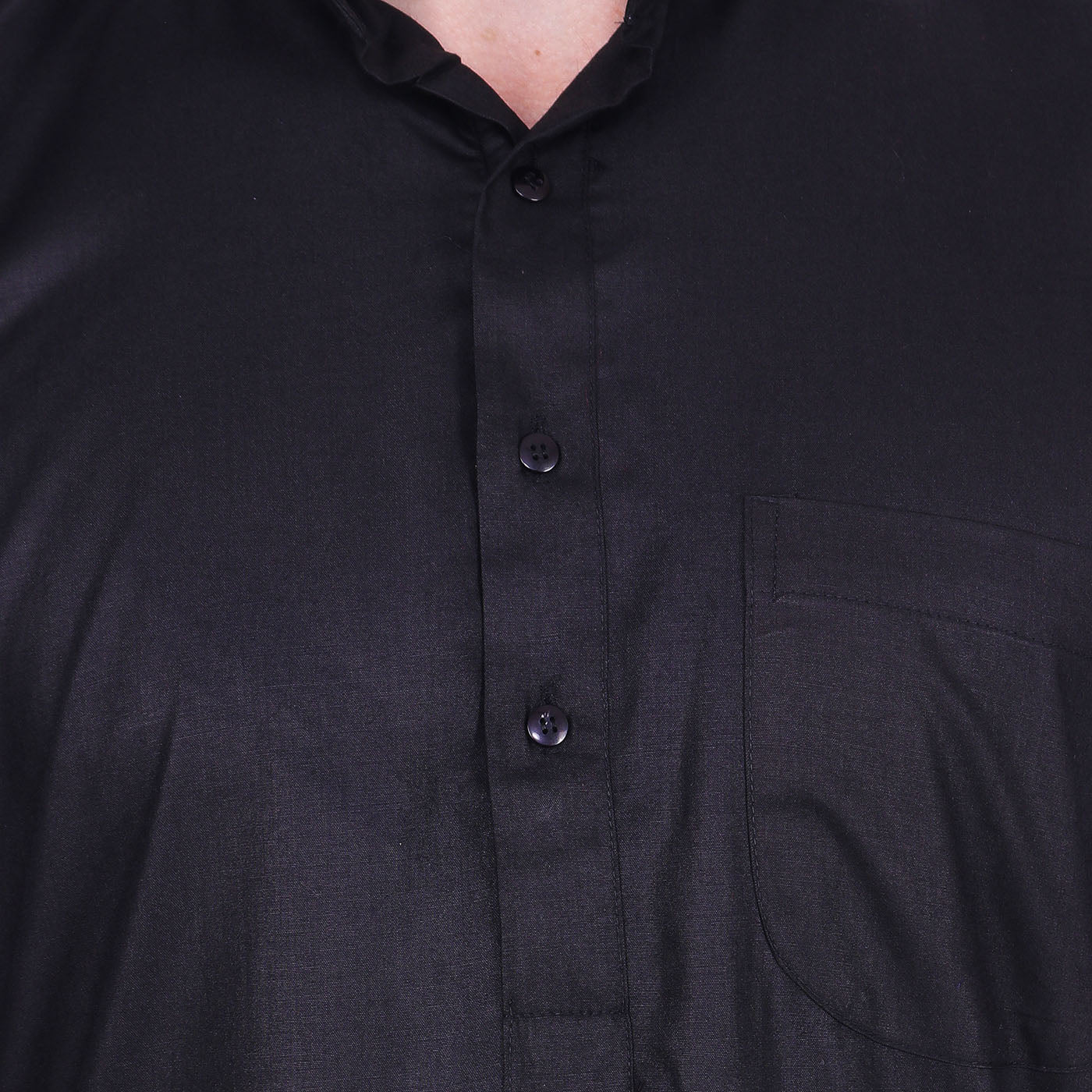 Traditional Men's Long Kurta India Clothes (Black) - Image 4