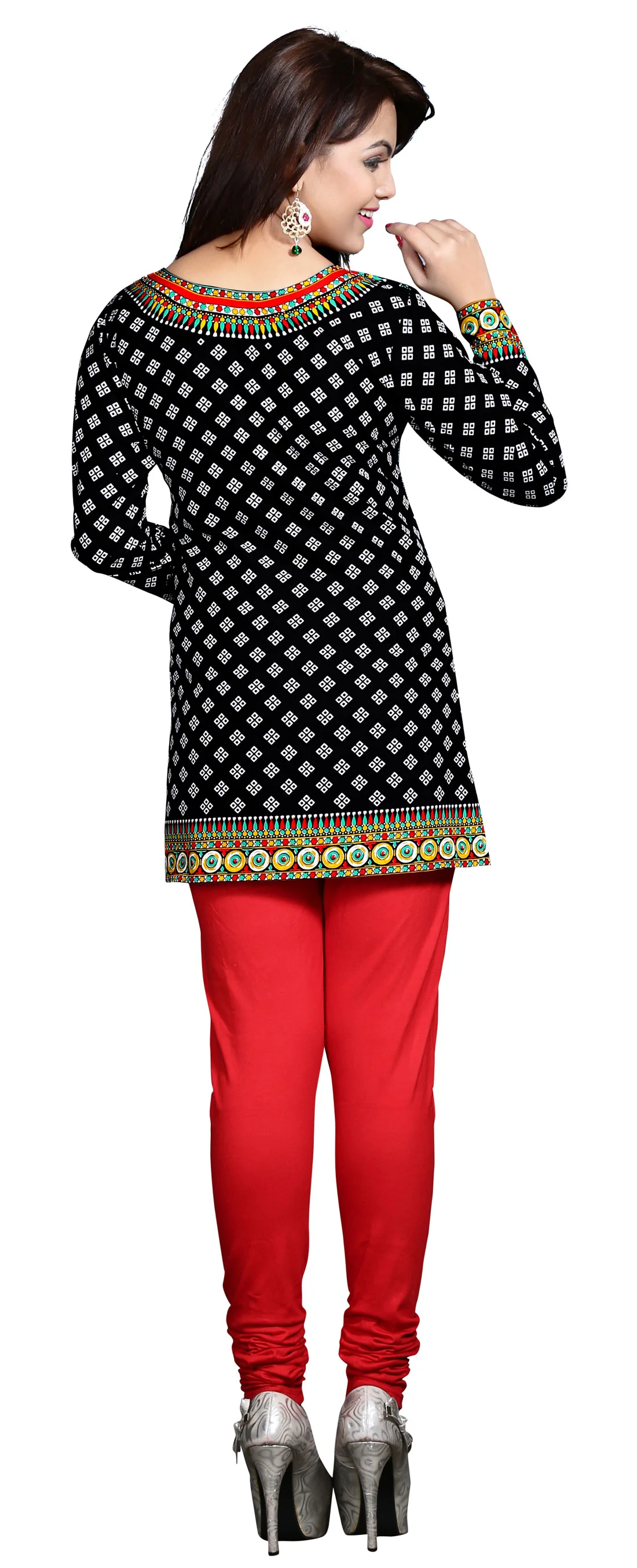 Trendy Black India Kurta Online - Stylish Short Kurti for Women - Image 2