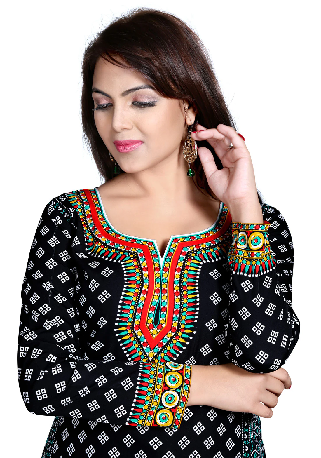Trendy Black India Kurta Online - Stylish Short Kurti for Women - Image 4