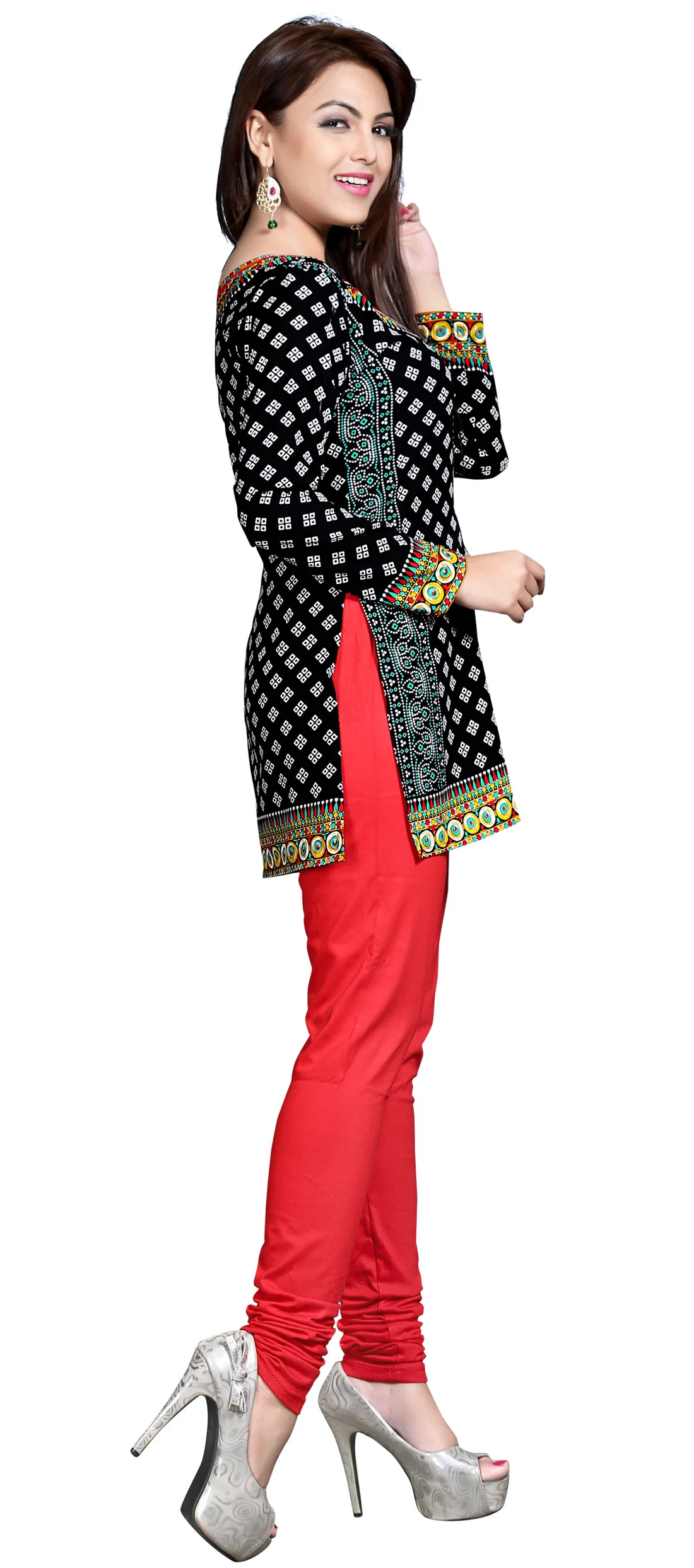 Trendy Black India Kurta Online - Stylish Short Kurti for Women - Image 7