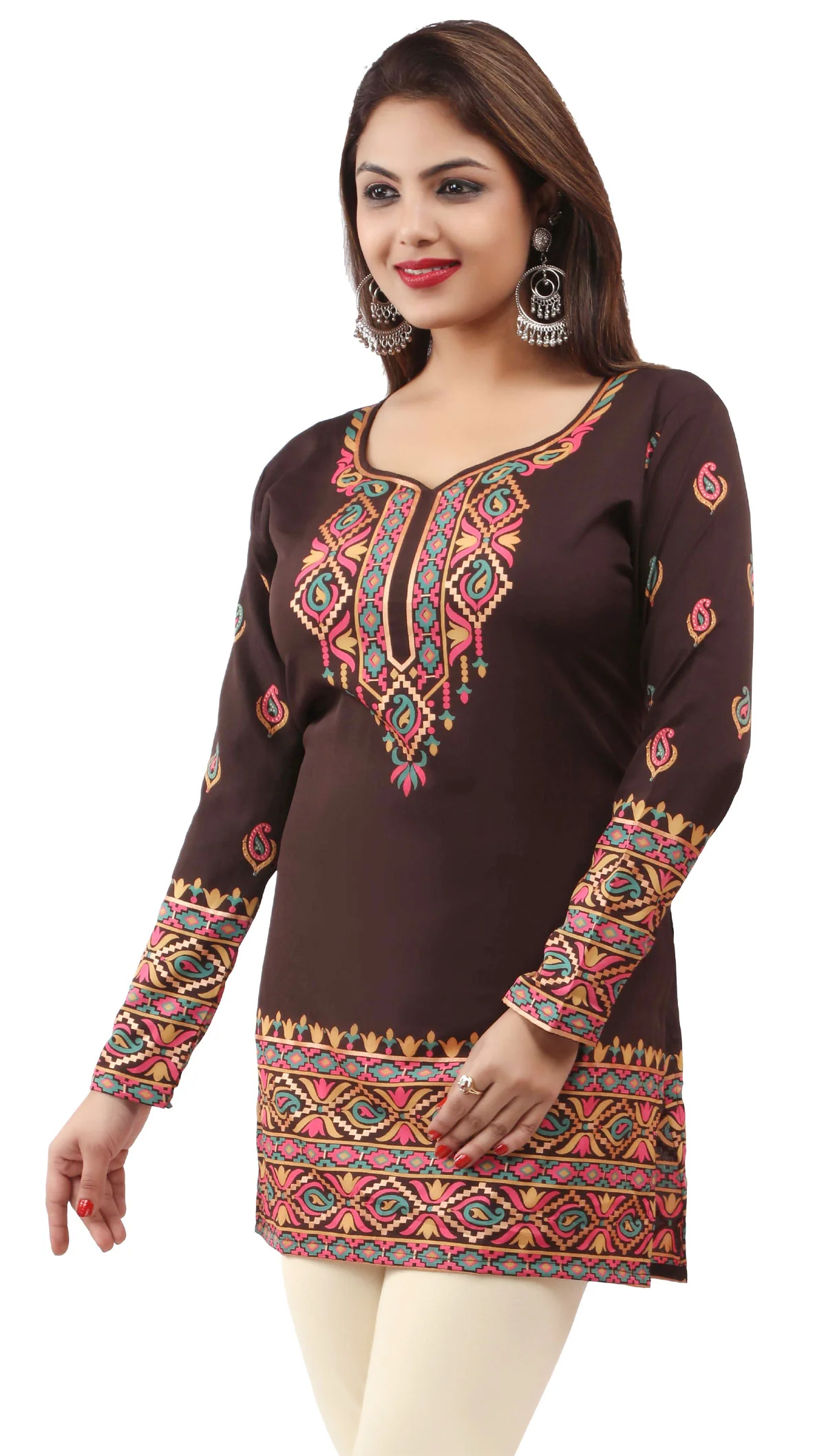 Trendy Brown Kurti for Women - Buy Stylish Kurtis Online - Image 4