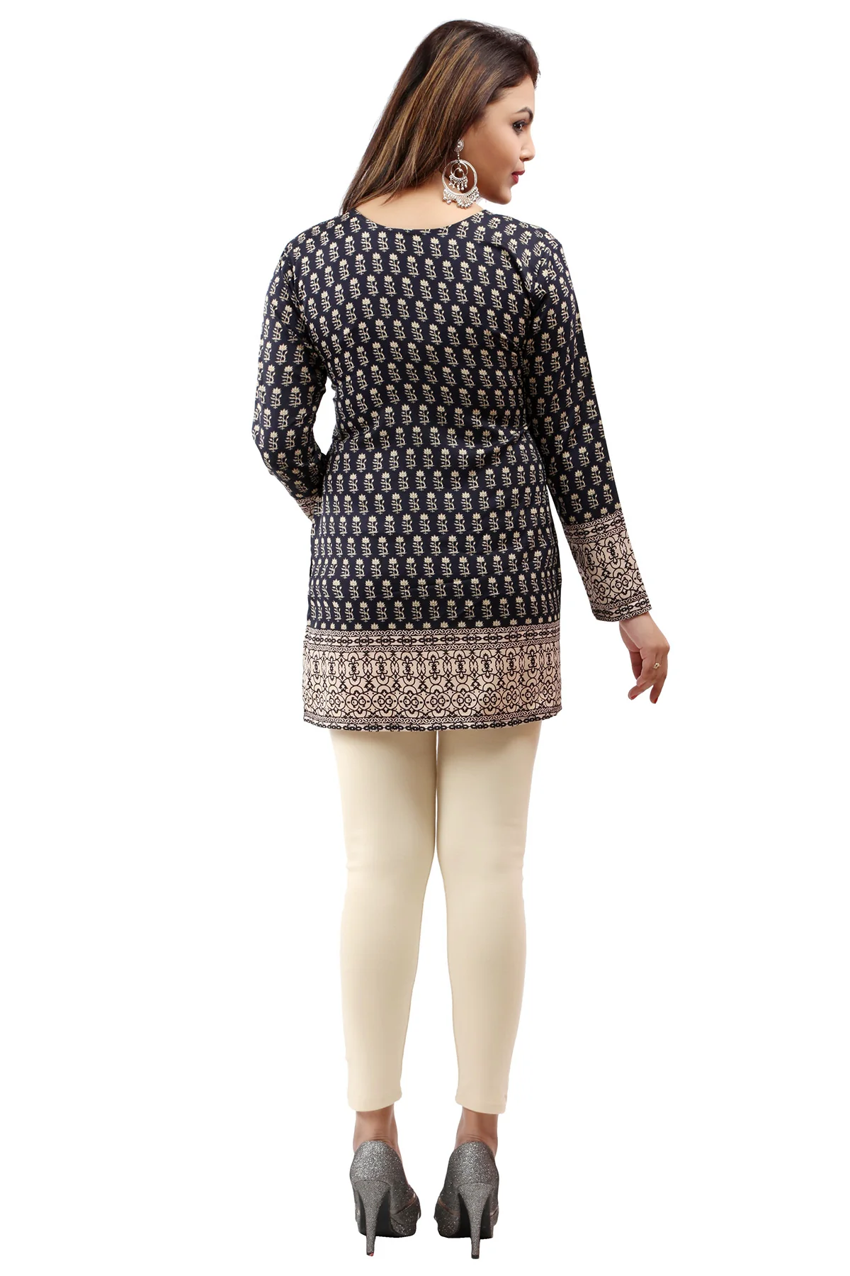 Trendy Printed Black Kurti for Women - Stylish Ethnic Wear - Image 2