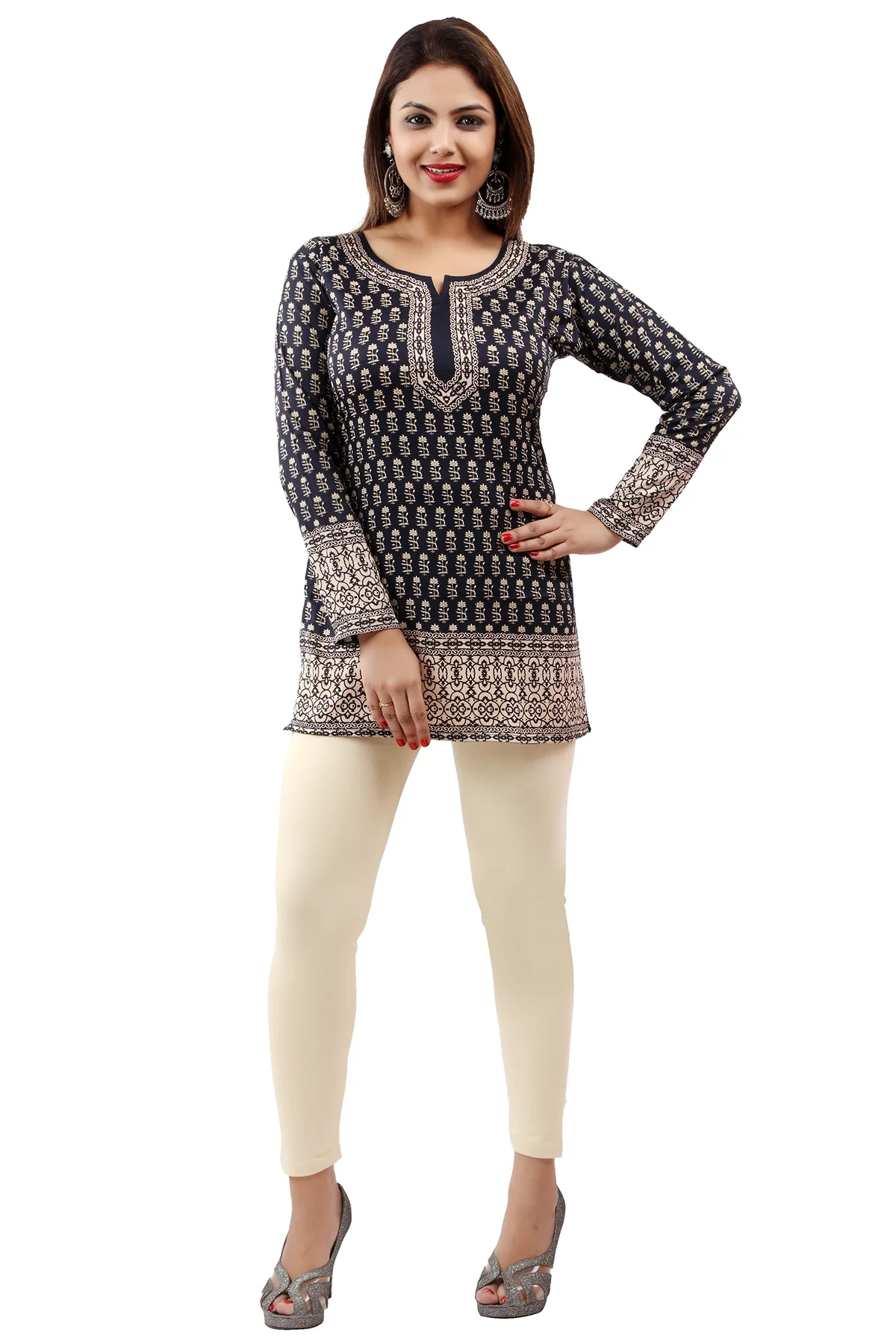 Trendy Printed Black Kurti for Women - Stylish Ethnic Wear - Image 4