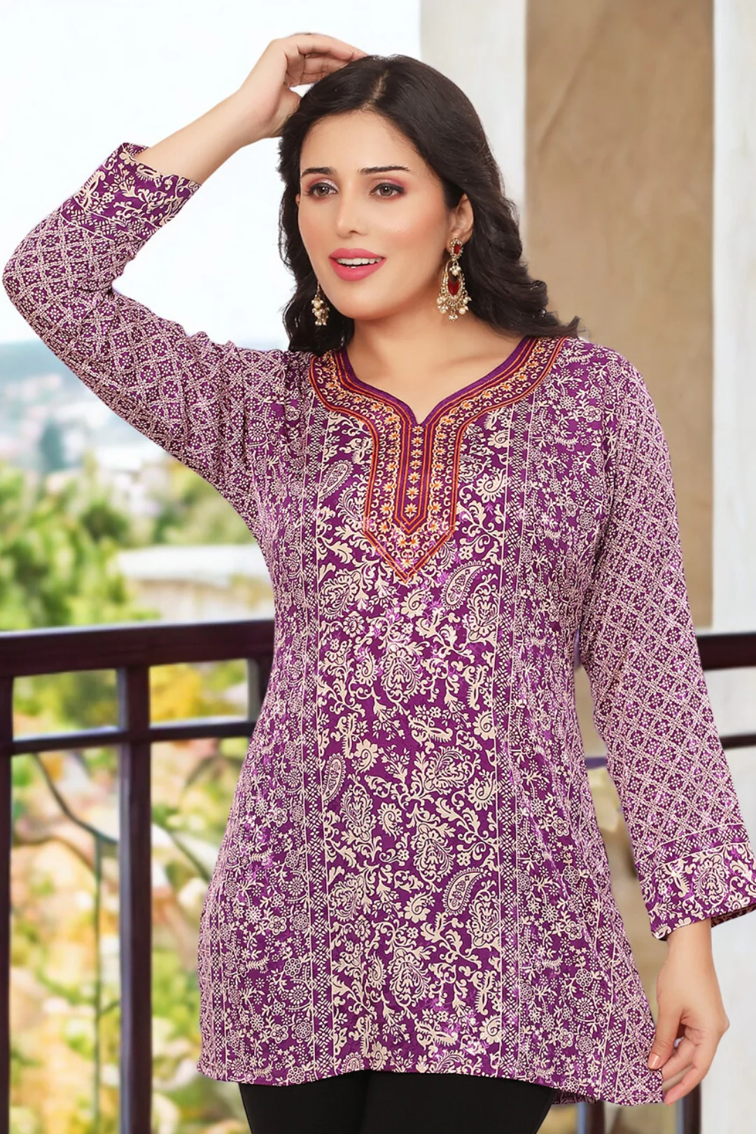 Trendy Purple Indian Kurti - Buy Indian Kurtis Online