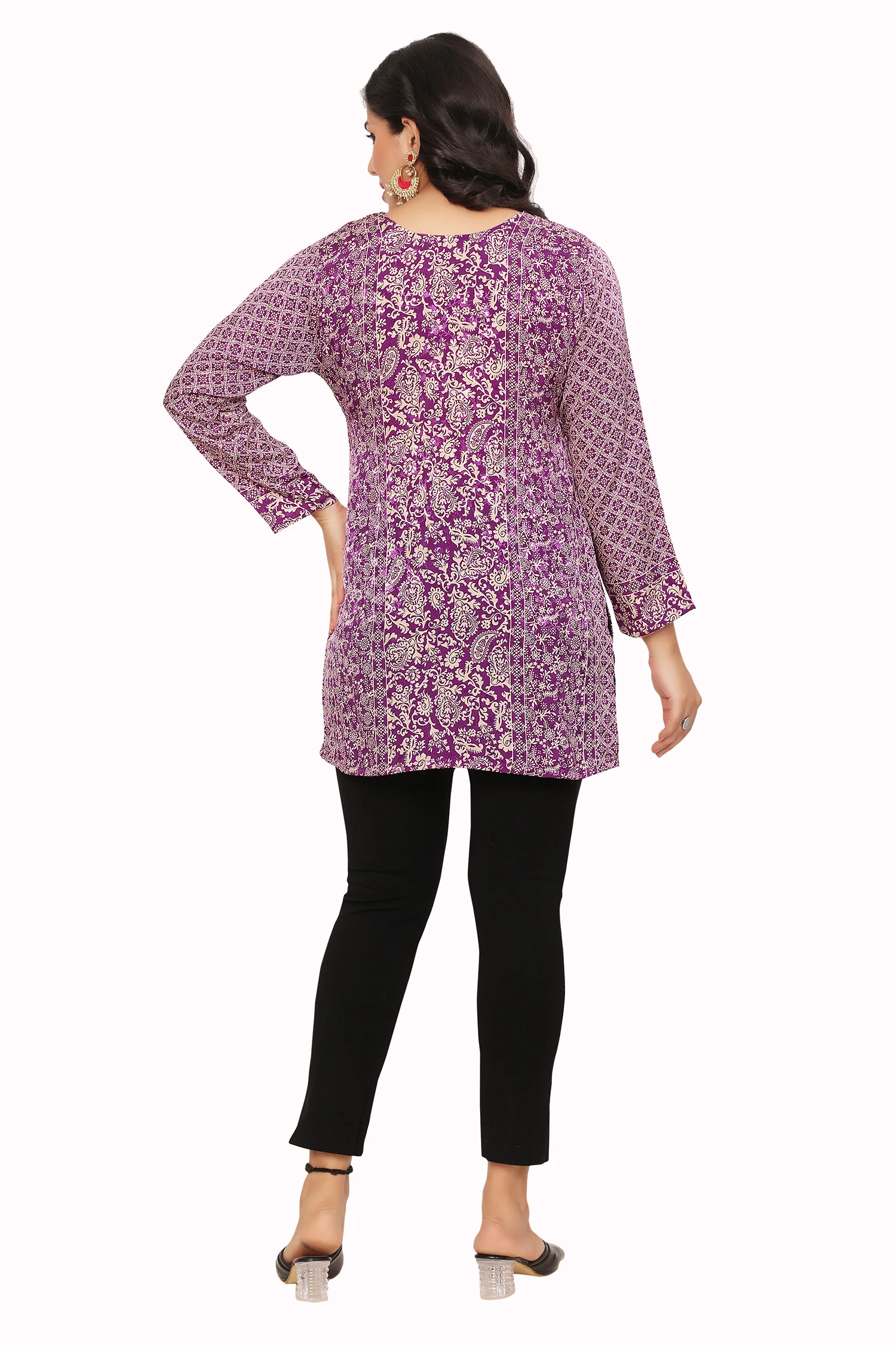 Trendy Purple Indian Kurti - Buy Indian Kurtis Online - Image 2