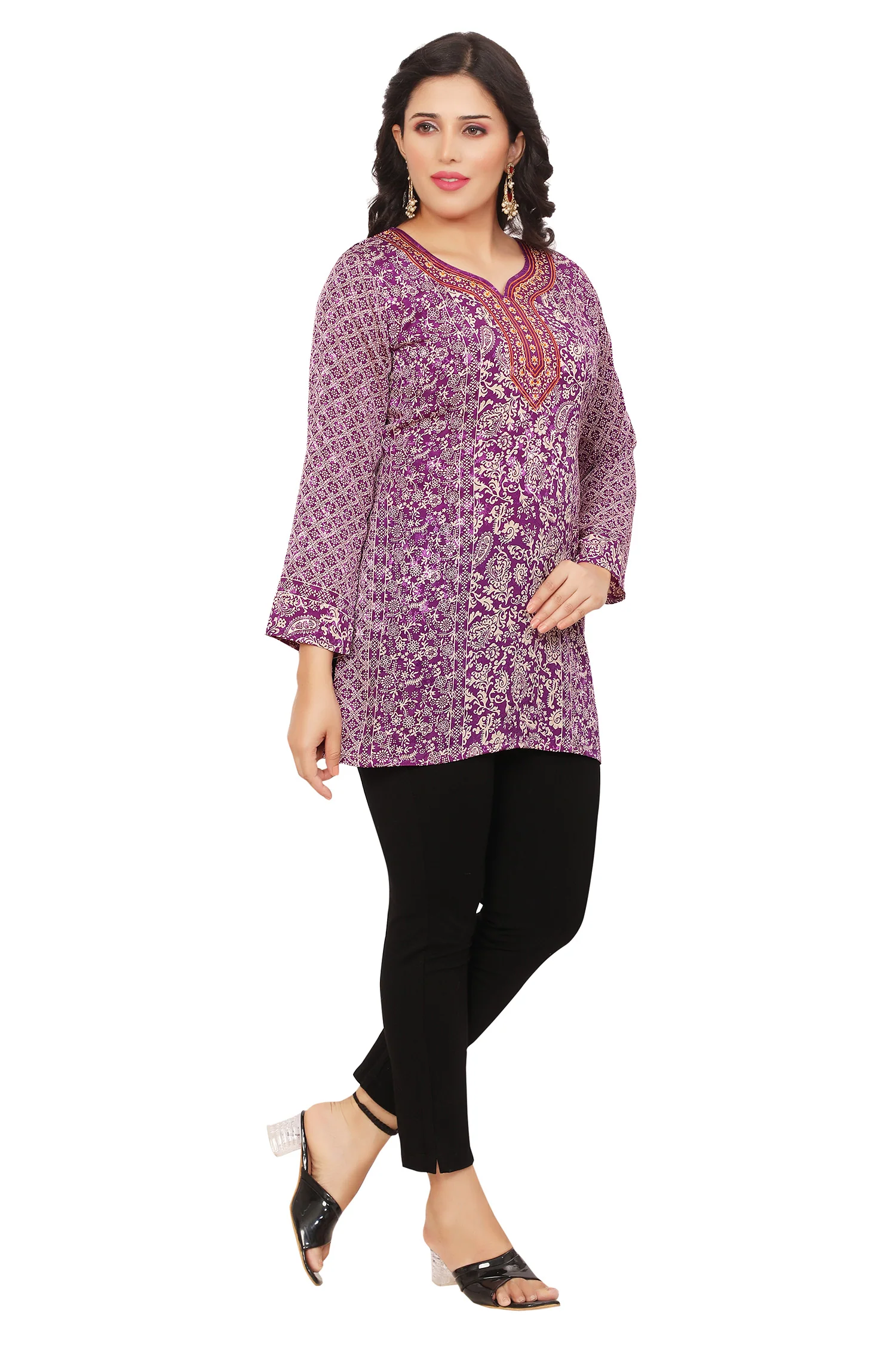 Trendy Purple Indian Kurti - Buy Indian Kurtis Online - Image 5