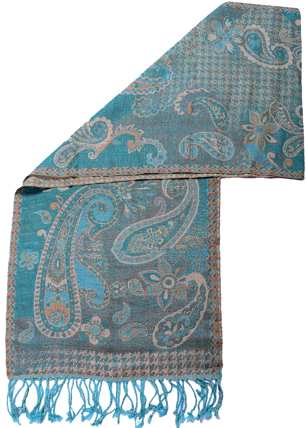 Unisex Men's Women's Indian Wool Paisley Muffler India Clothing (64 x 13 inches) - Image 2